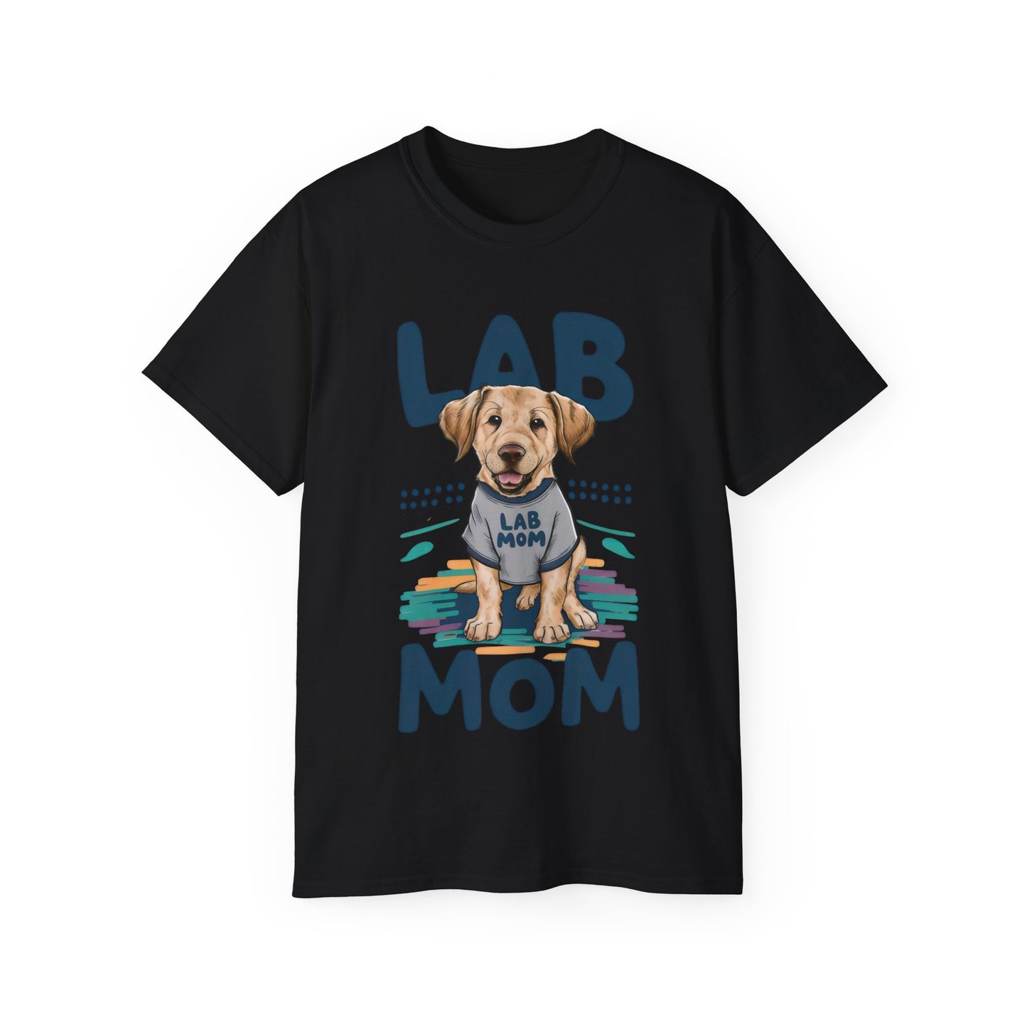 Cute Dog Cartoon Lab Mom Organic T-Shirt