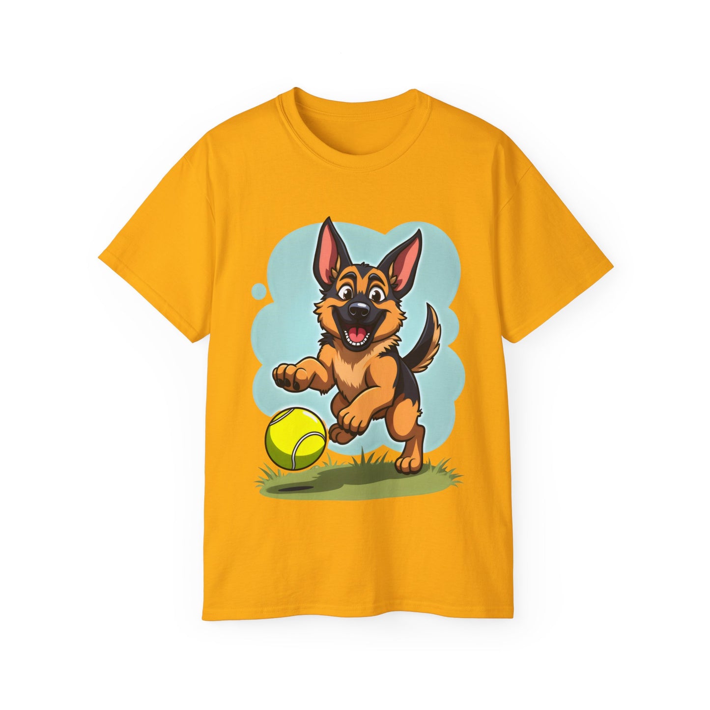 Cute Dog Cartoon German Shepherd Organic T-Shirt