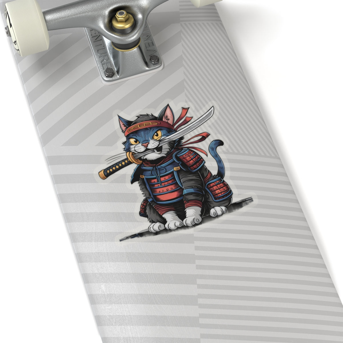 Cute Cartoon Samurai Ninja Cat Sticker