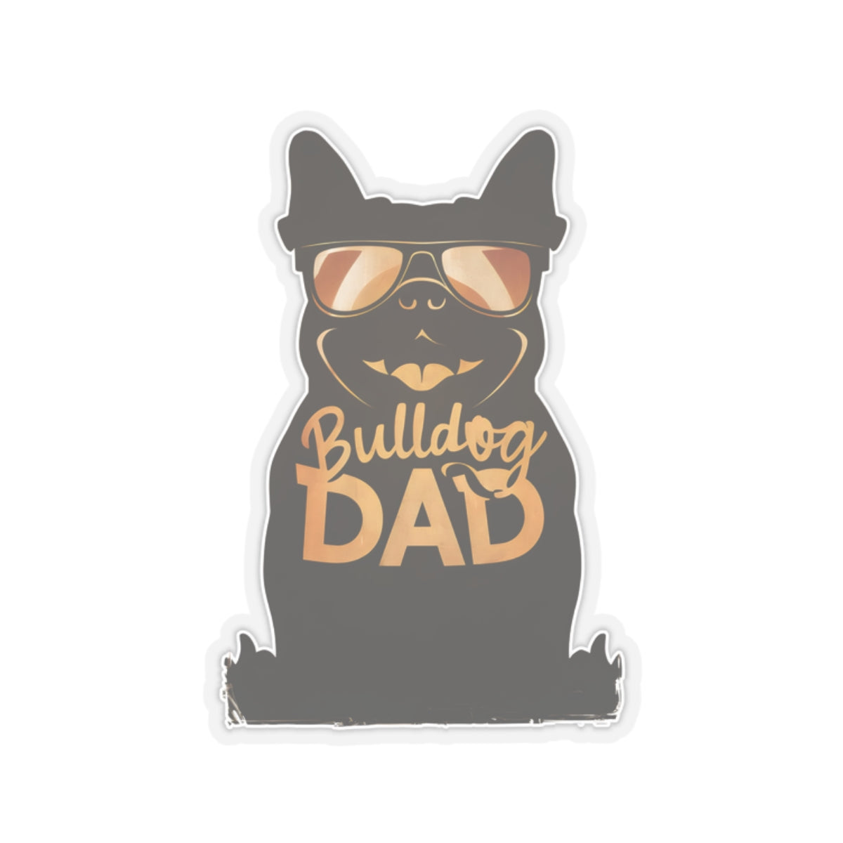 Cute Cartoon Bulldog Dad Kiss-cut Stickers