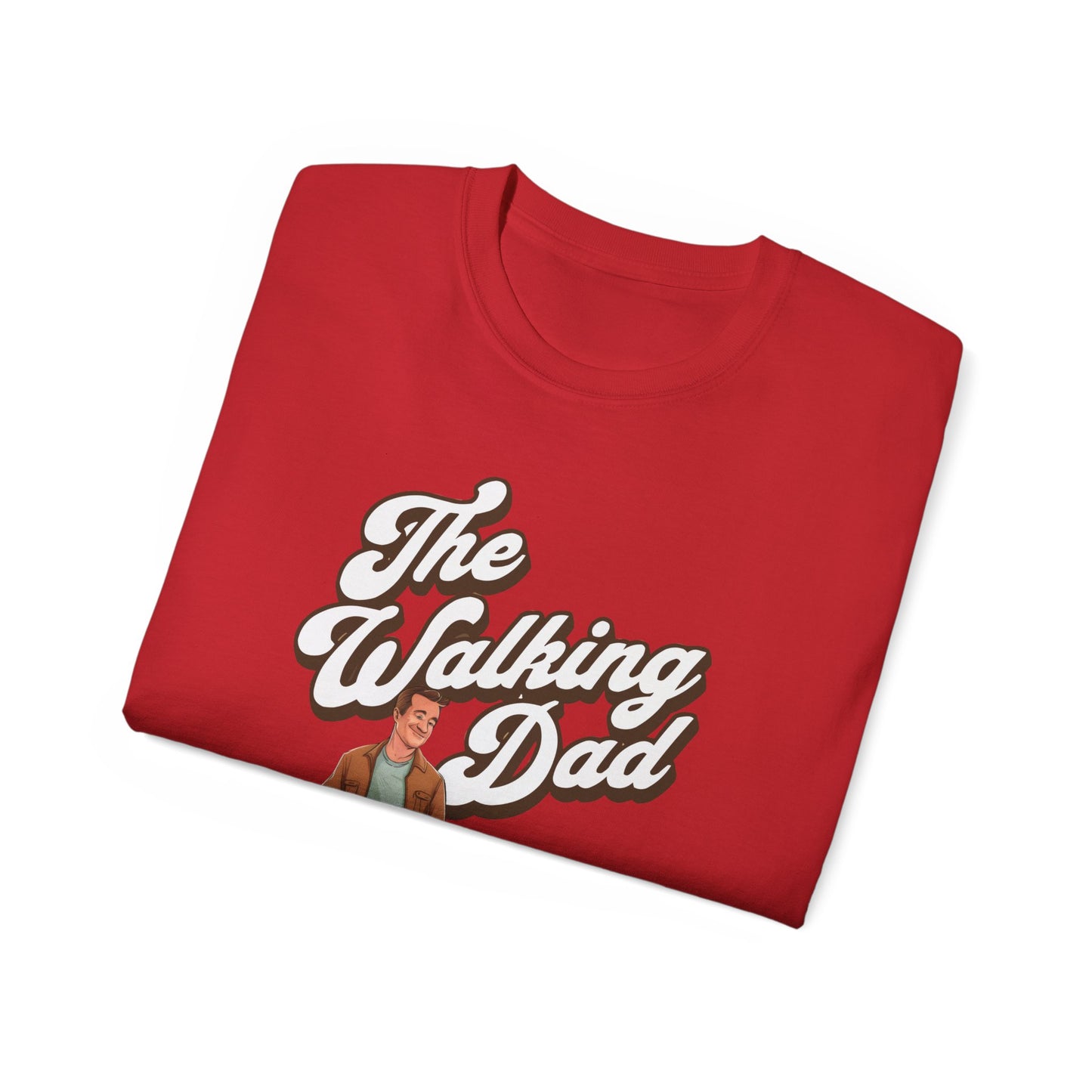 Cute Funny Dog Cartoon the Walking Dad Meme Unisex Organic T-Shirt