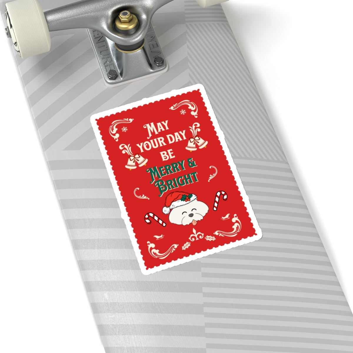 May Your Day be Merry and Bright Christmas Dog Kiss-cut Stickers