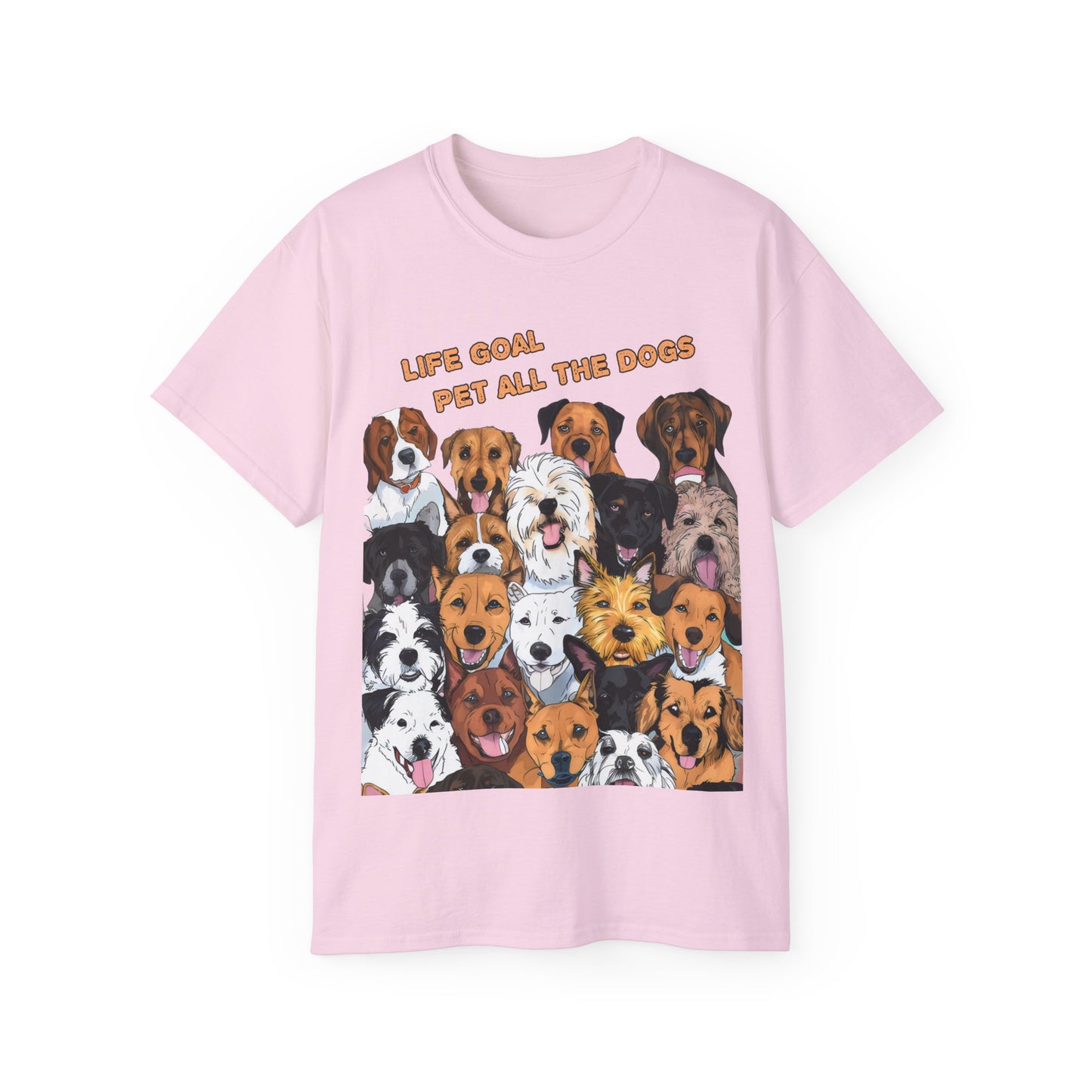 Cute Dog Cartoon Life Goal Pet All the Dogs Unisex Organic T-Shirt