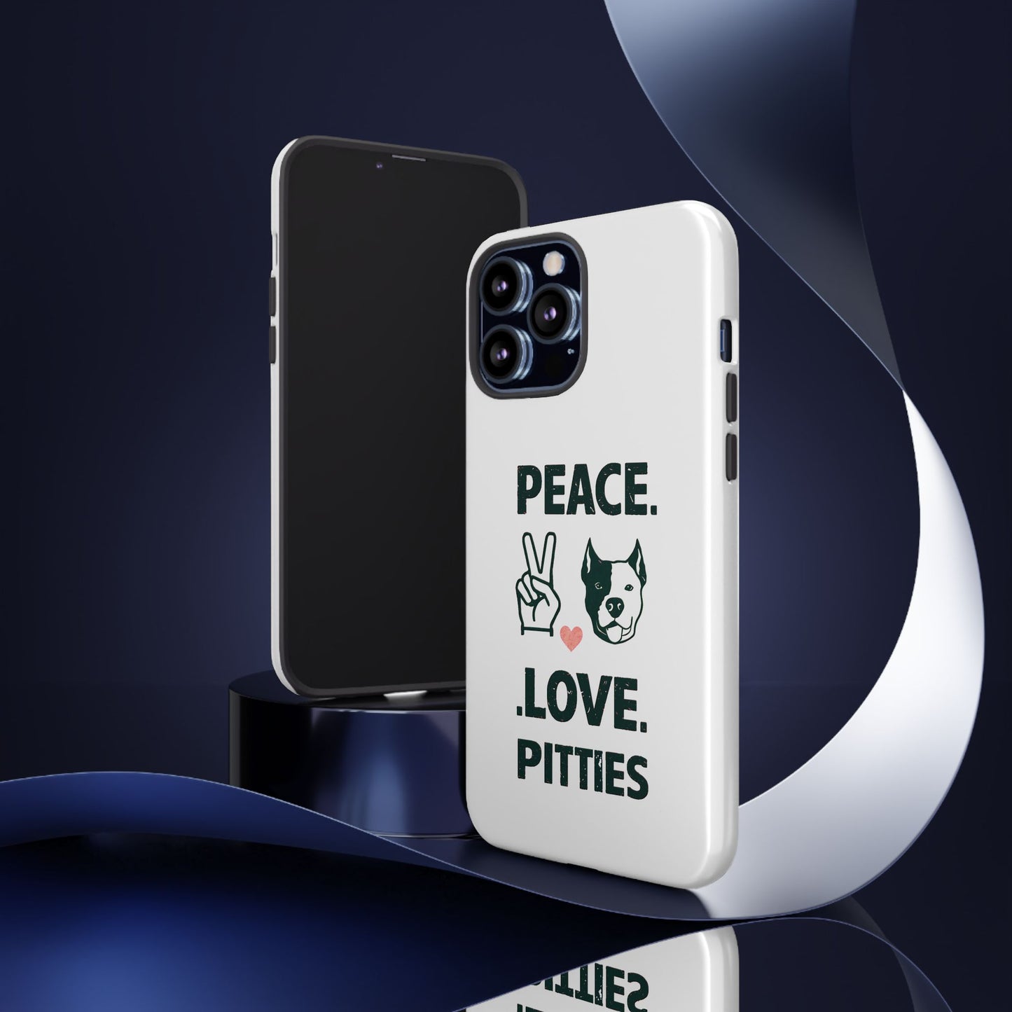 Cute Dog Cartoon Peace Love Pitties iPhone Tough Cases