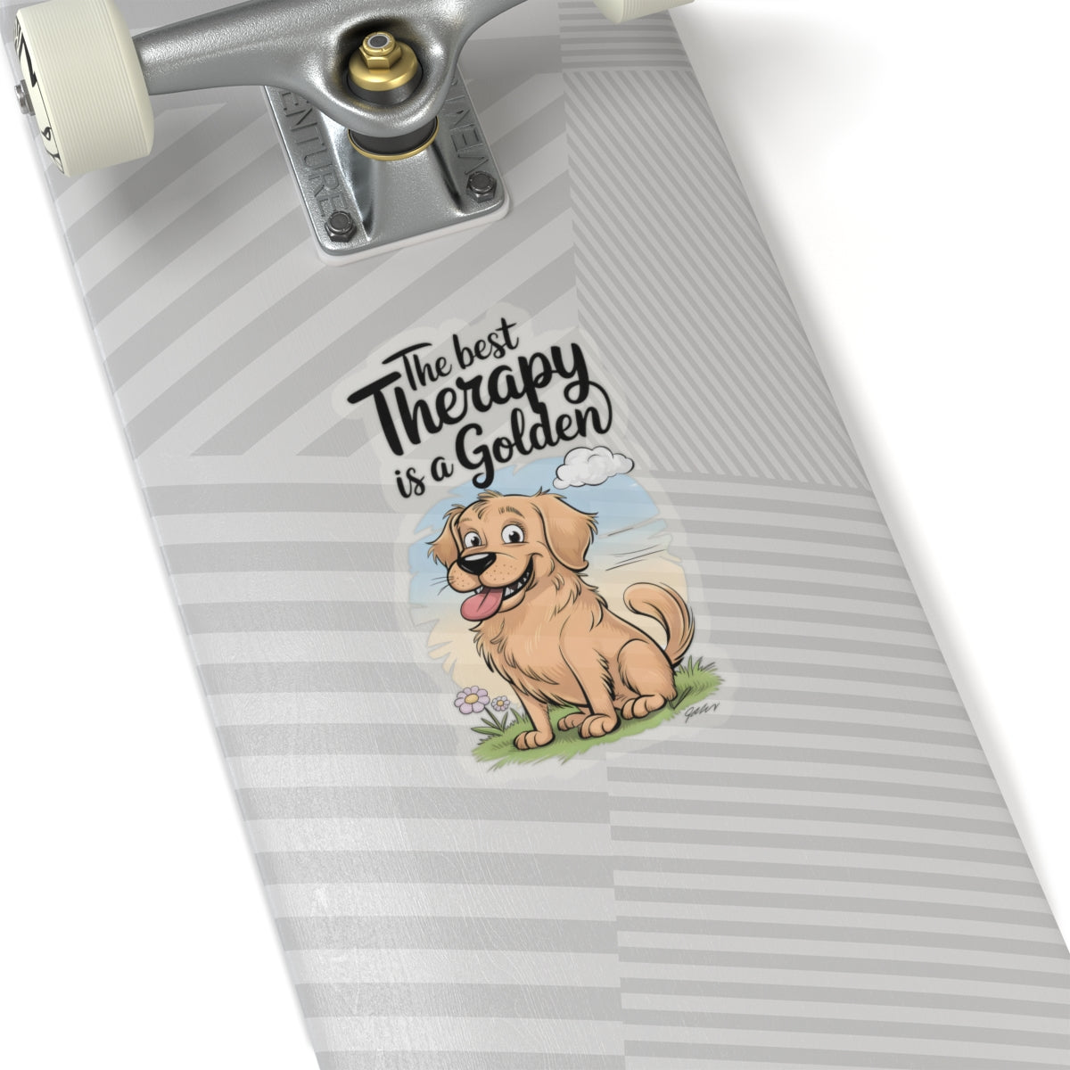 Cute Dog Cartoon The Best Therapy is a Golden Kiss-cut Stickers