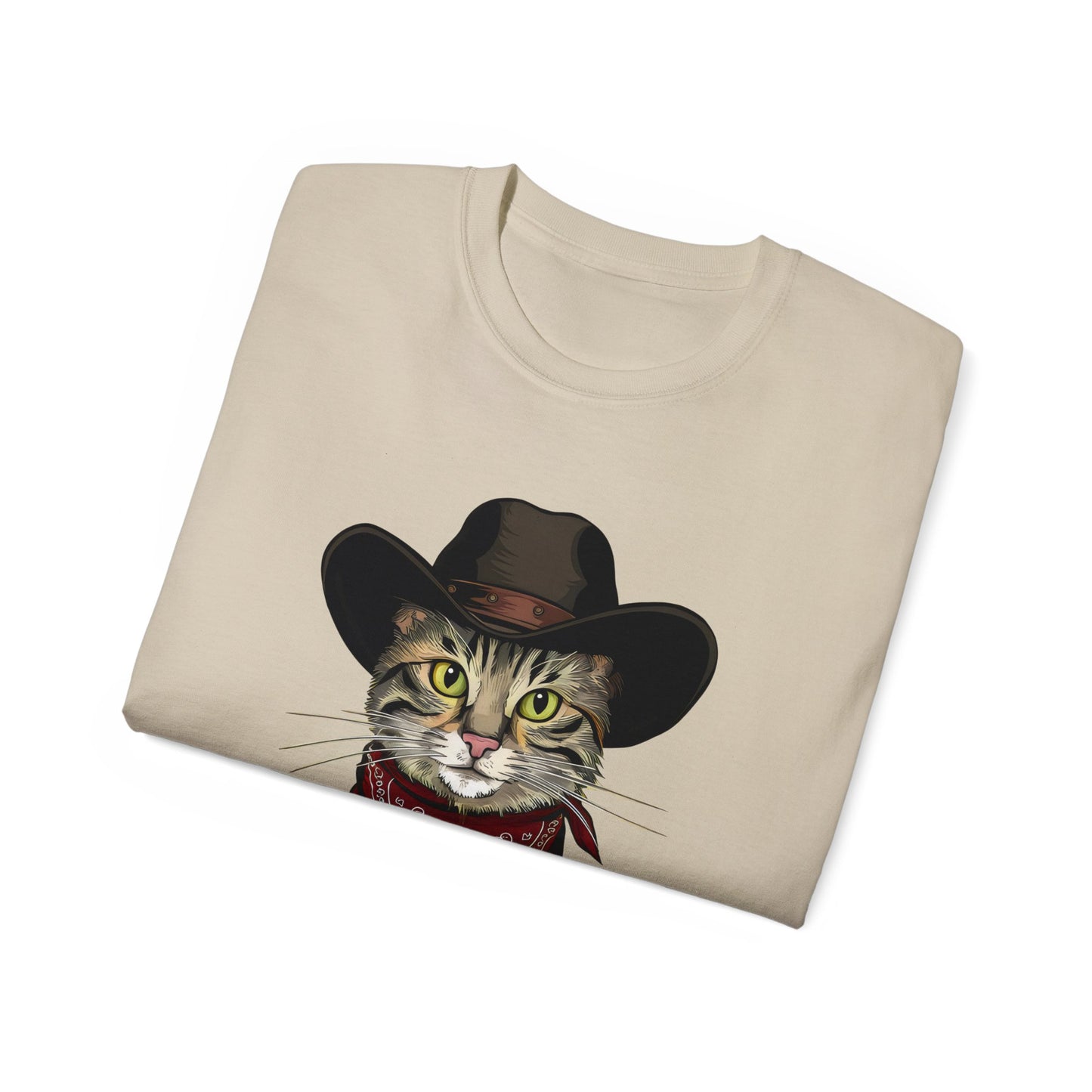 Cute Cat Cartoon Meowdy Partner Unisex Organic T-Shirt