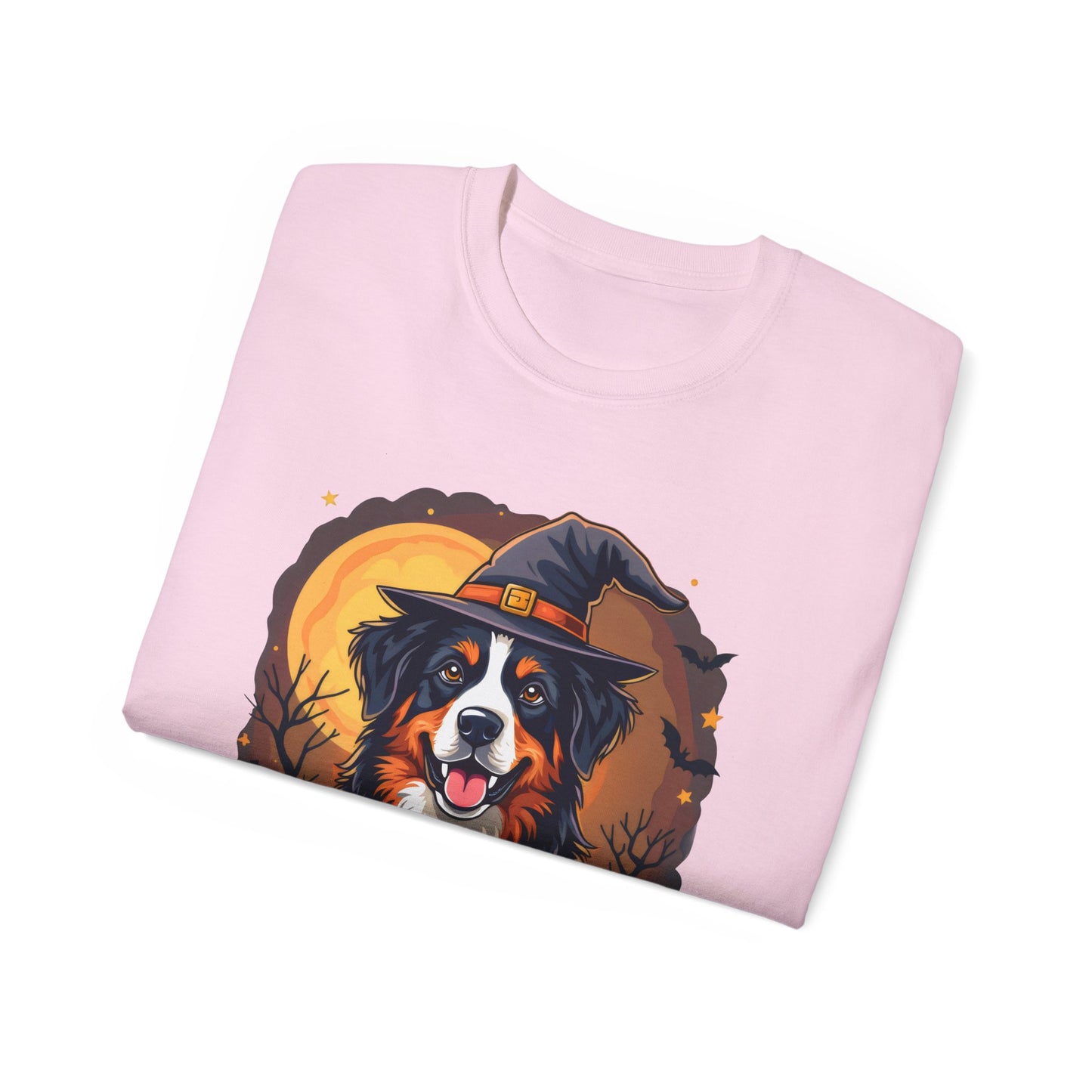 Dog Cartoon Too Cute to Spook Halloween Unisex Organic T-Shirt