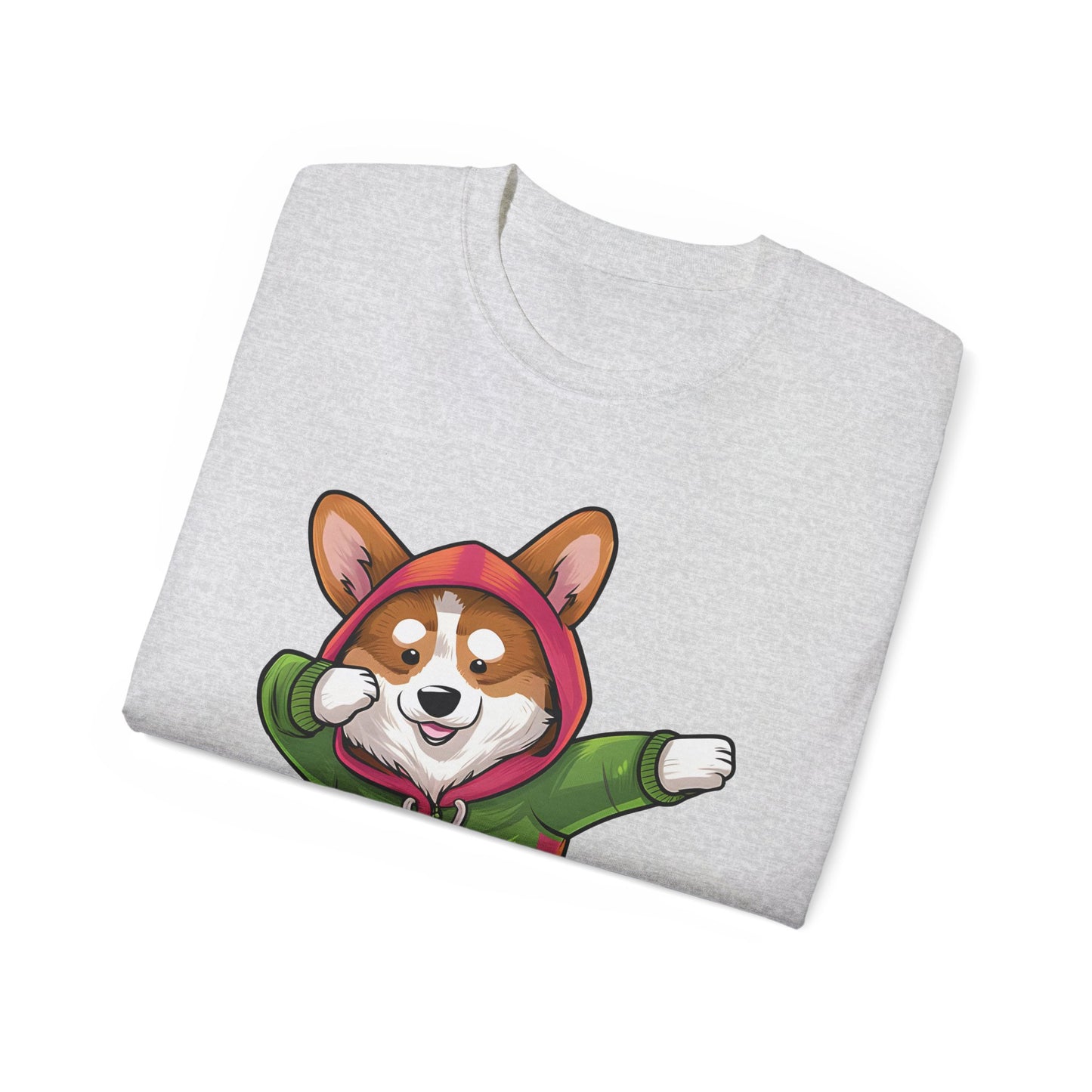 Cute Dog Cartoon Corgi Dabbing Meme Unisex Organic T-Shirt