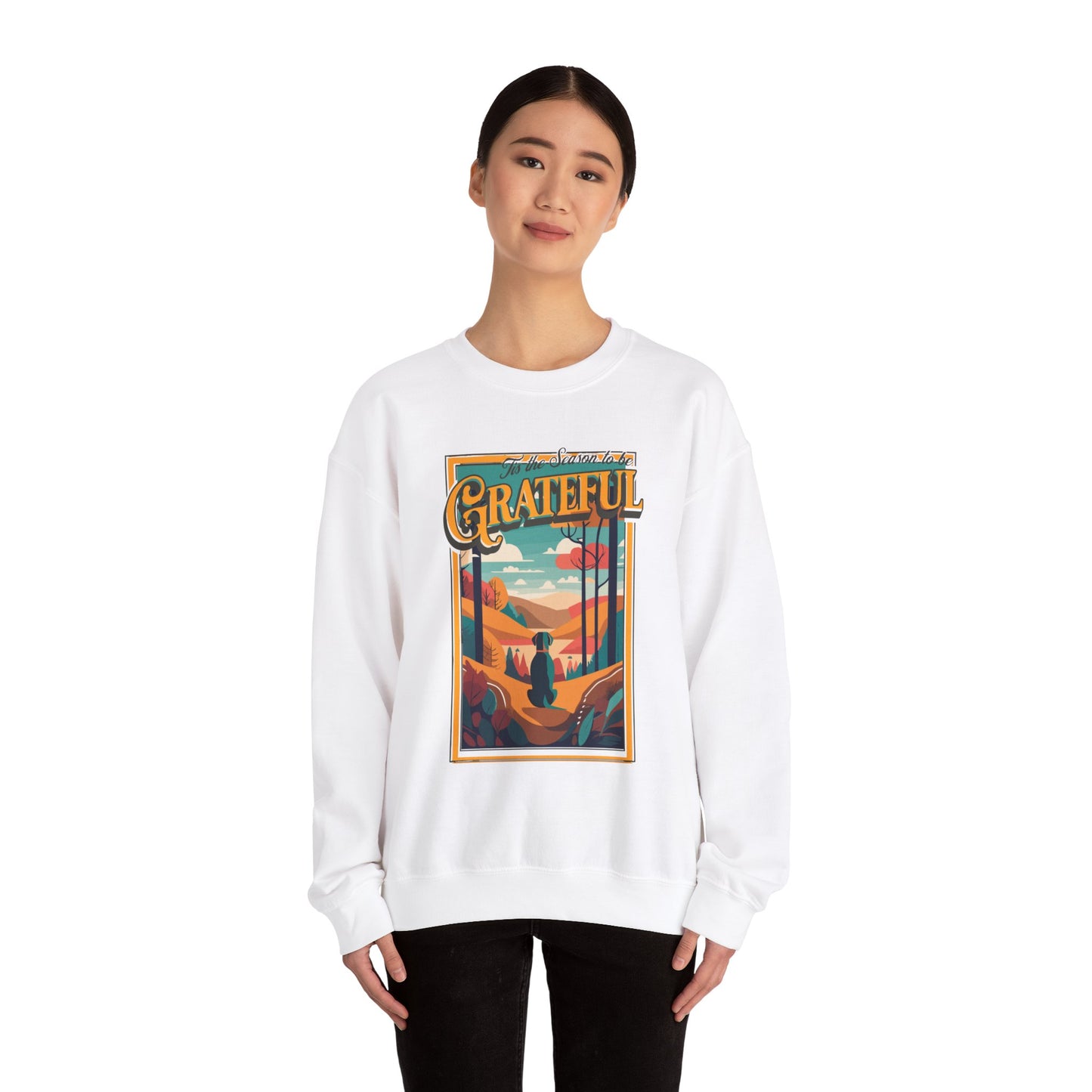 Tis the Season to be Grateful Thanksgiving Unisex Crewneck Sweatshirt