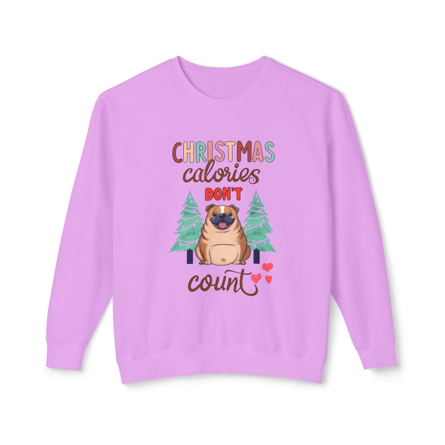 Cute Funny Meme Christmas Calories Don't Count Pug Lover Sweatshirt