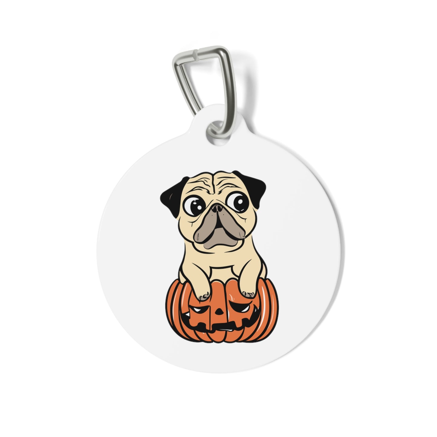 Pumpkin Pug Pet Tag