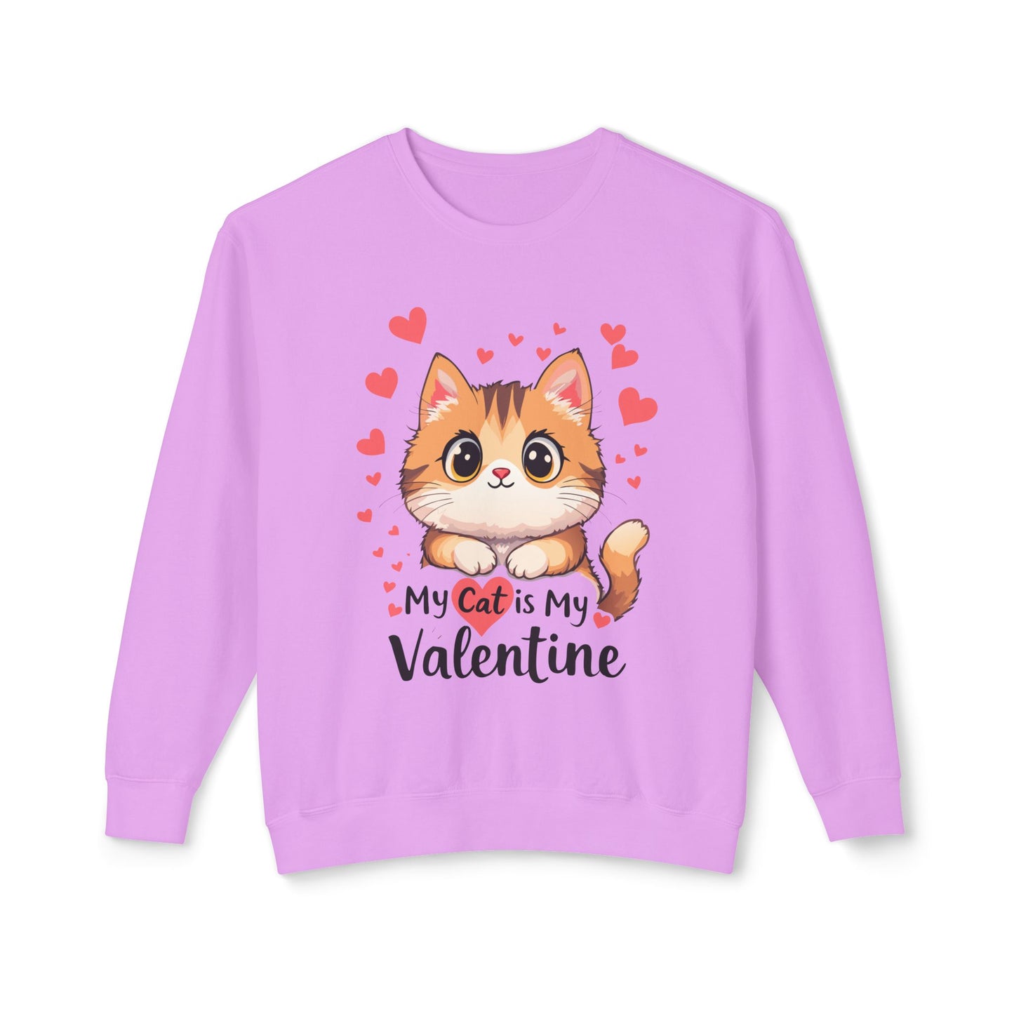 Cartoon Cat Valentine Crewneck Sweatshirt