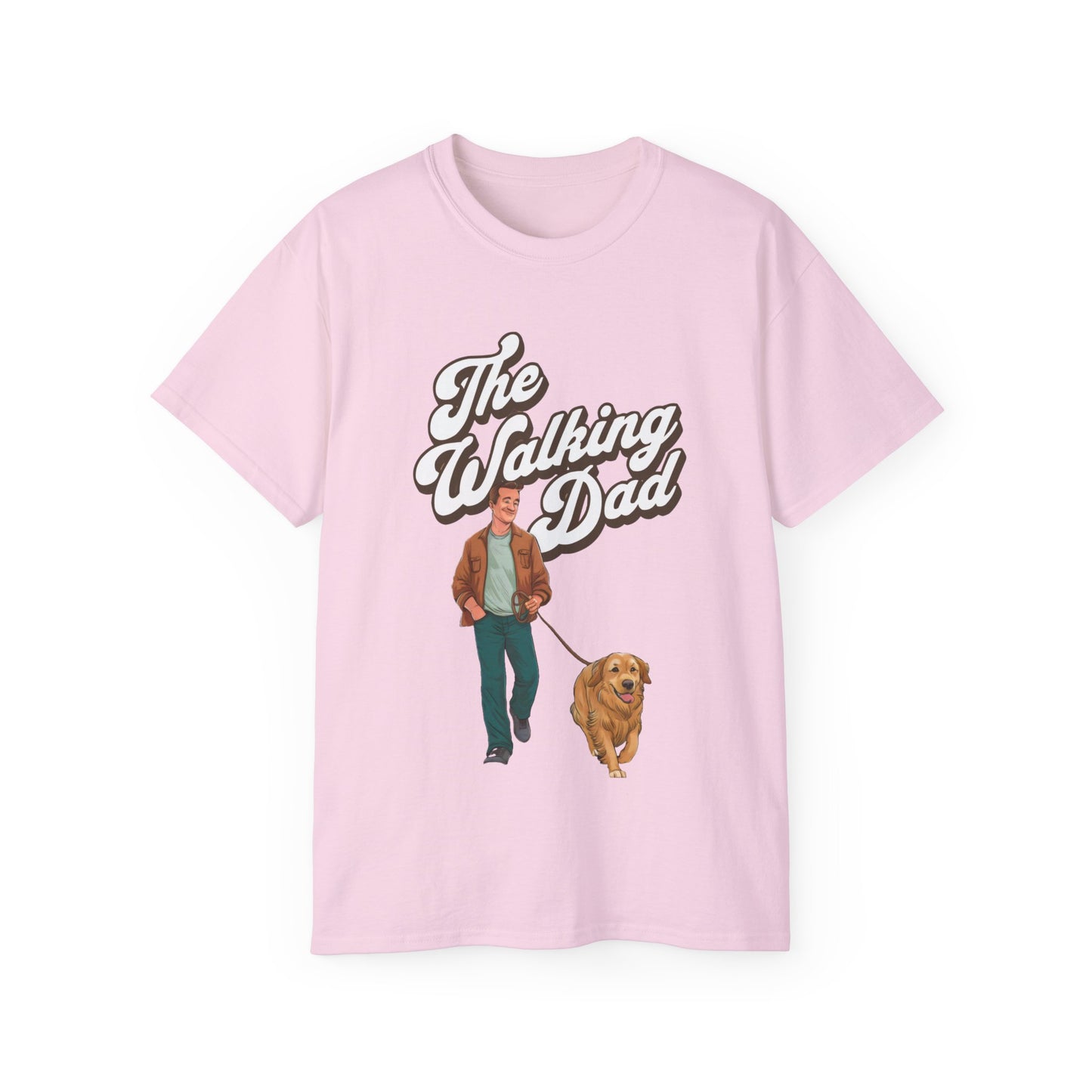 Cute Funny Dog Cartoon the Walking Dad Meme Unisex Organic T-Shirt