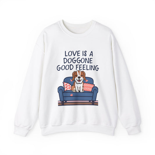 Cute Dog Cartoon Valentine's Day Meme Crewneck Sweatshirt