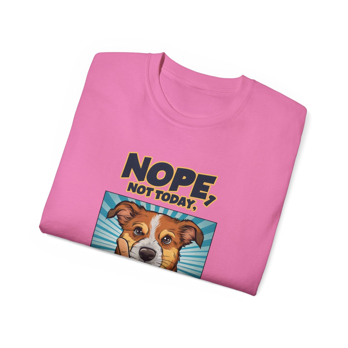 Cute Dog Cartoon Nope Not Today Organic T-Shirt