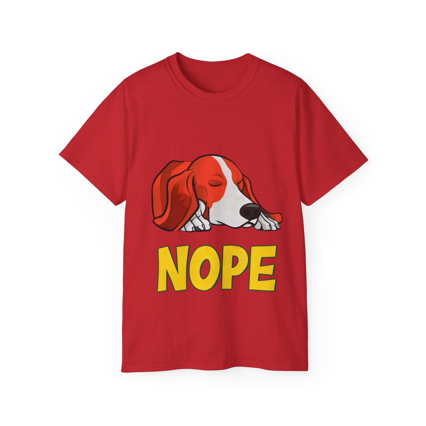 Cute Dog Cartoon Nope Meme Unisex Organic T-Shirt