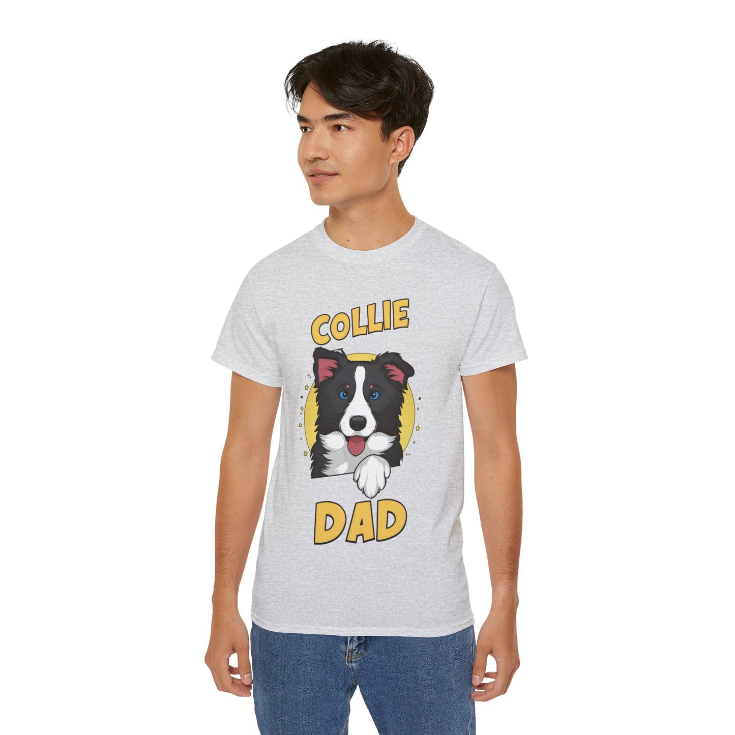 Cute Cartoon Collie Dad Organic T-Shirt