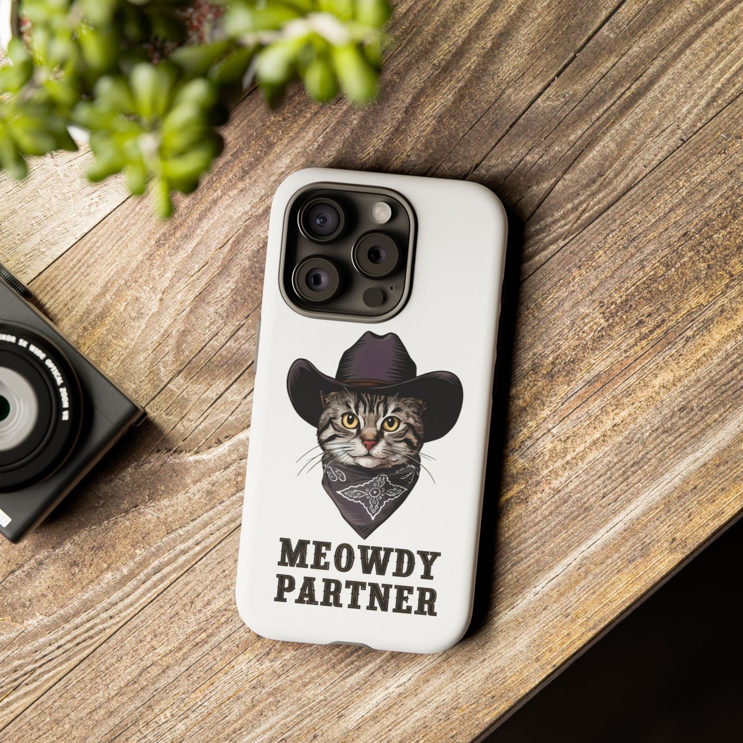 Cute Funny Cat Cartoon Meowdy Partner iPhone Tough Cases