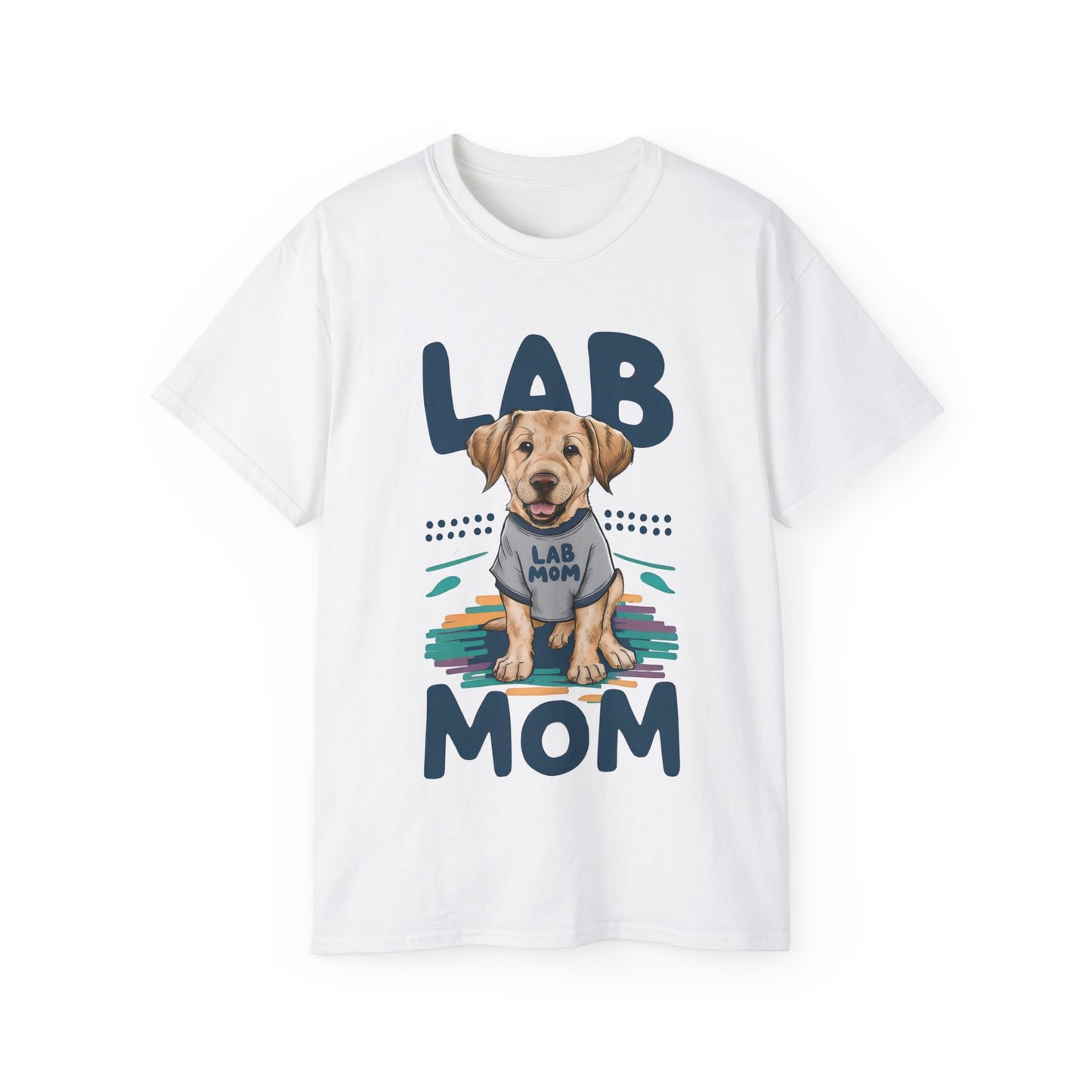 Cute Dog Cartoon Lab Mom Organic T-Shirt