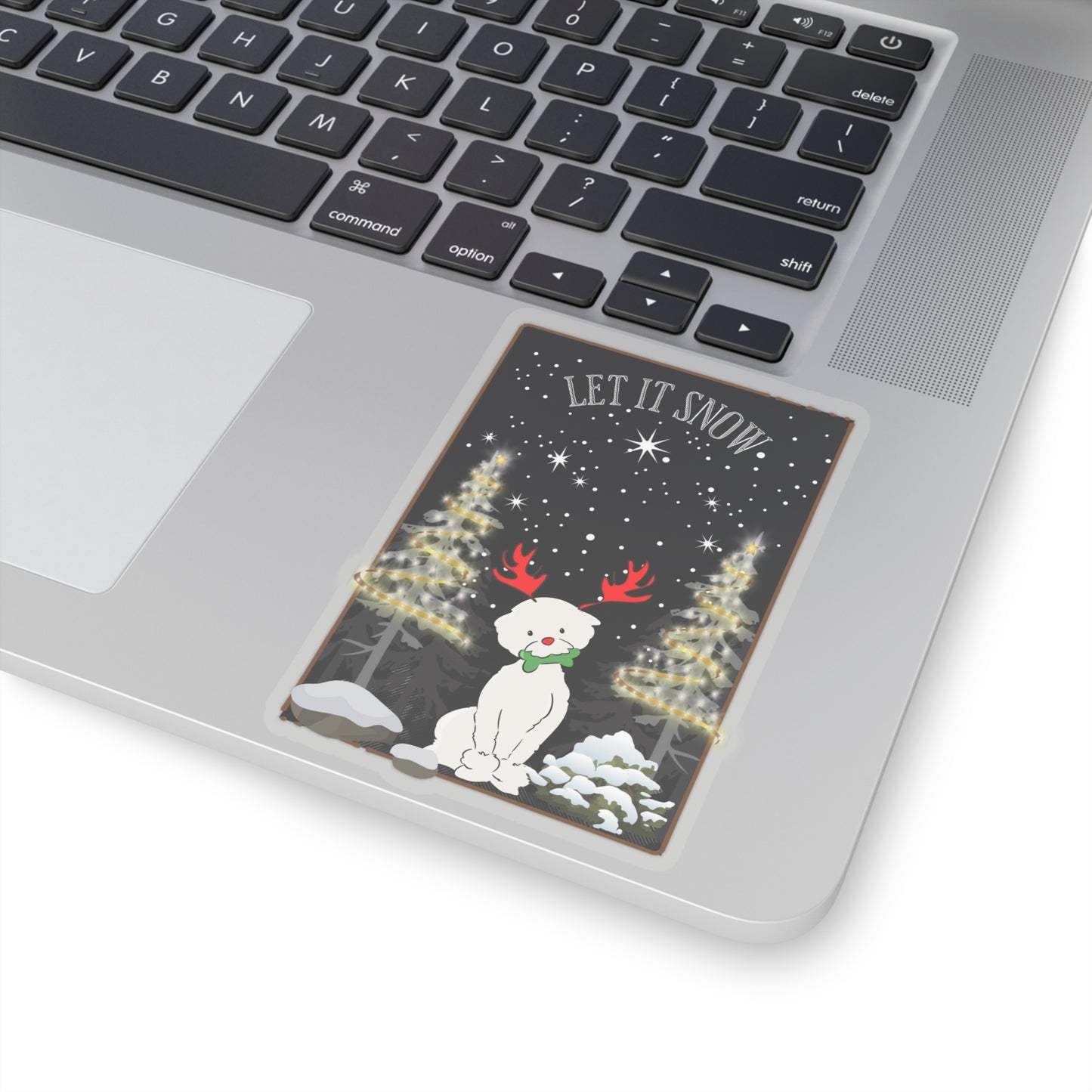 Cute Let It Snow Dog Christmas Kiss-cut Stickers