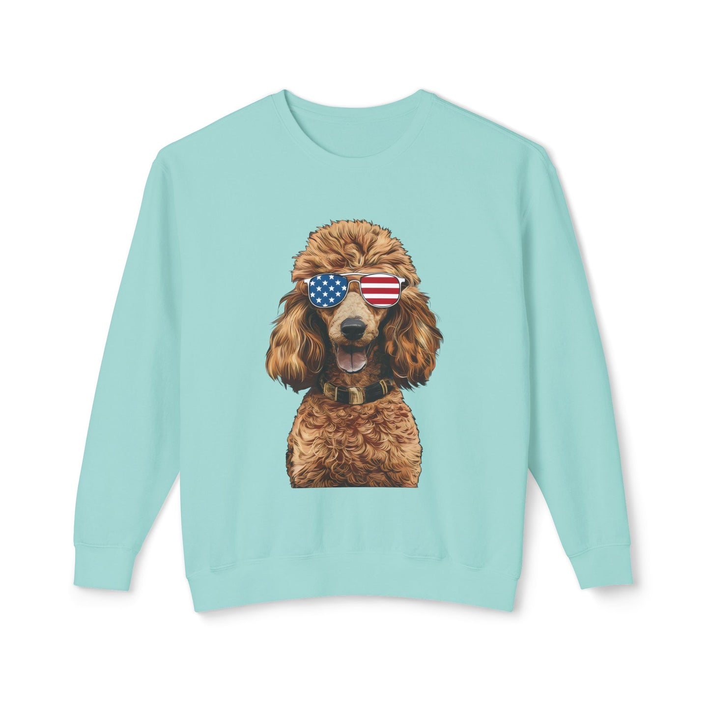 Cute Poodle in Sunglasses with US Lenses Sweatshirt