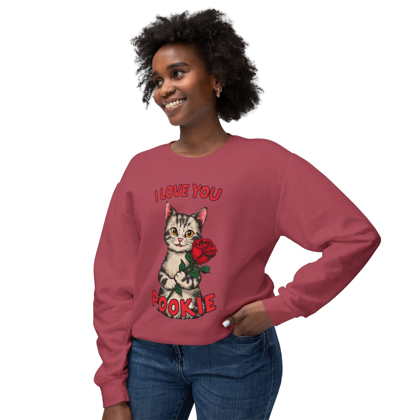 Cute Funny Cat Cartoon I Love You Poookie Sweatshirt