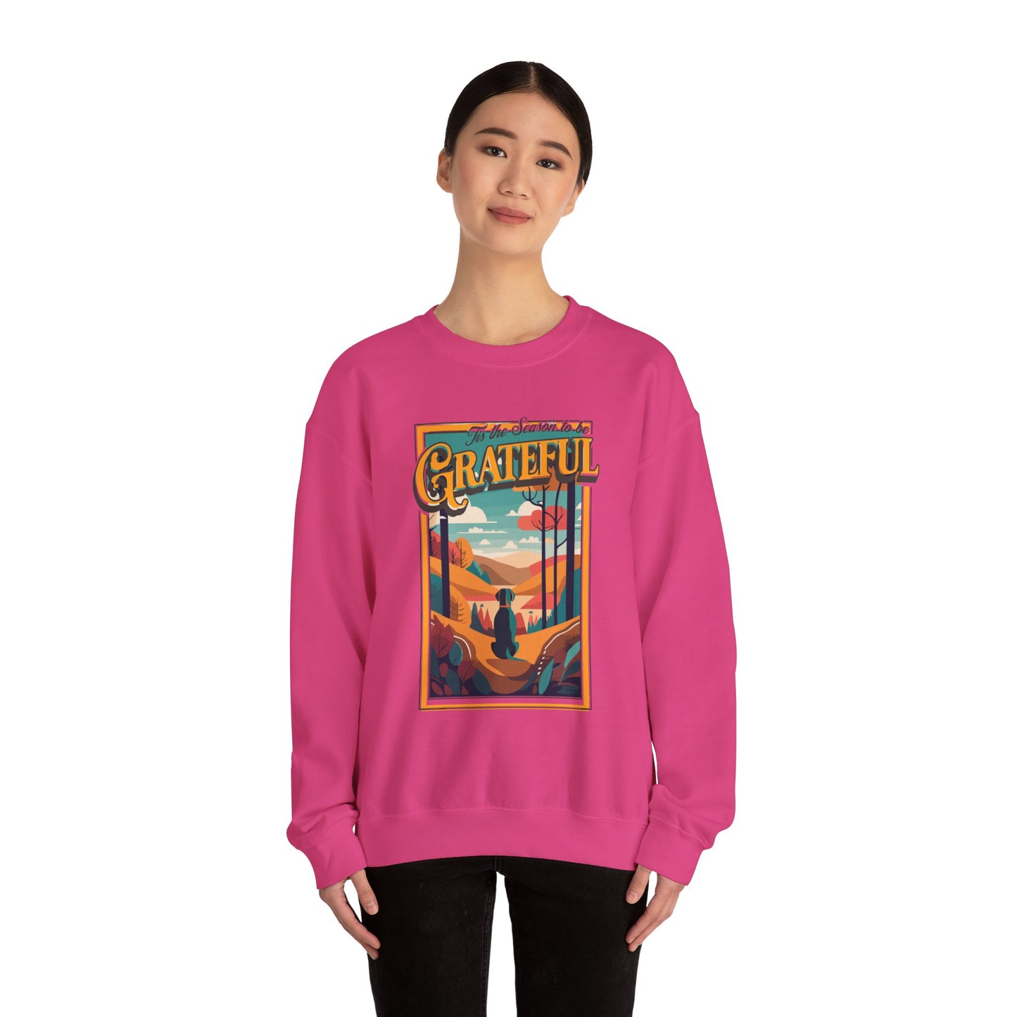 Tis the Season to be Grateful Thanksgiving Unisex Crewneck Sweatshirt