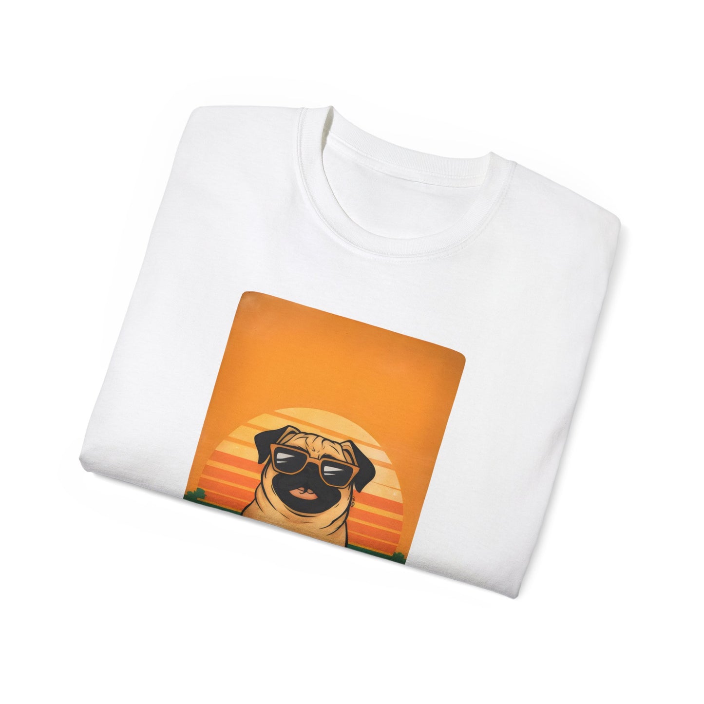 Cute Funny Pug Dad Unisex Organic T-Shirt