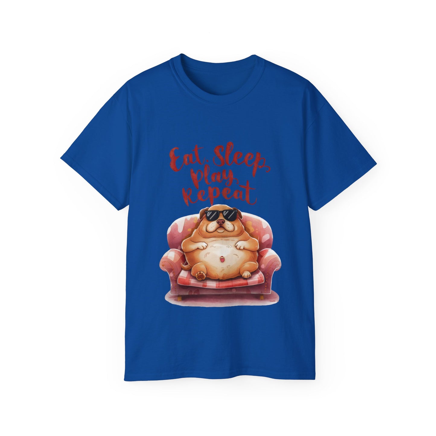 Cute Dog Cartoon Eat Sleep Play Repeat Meme Unisex Organic T-Shirt