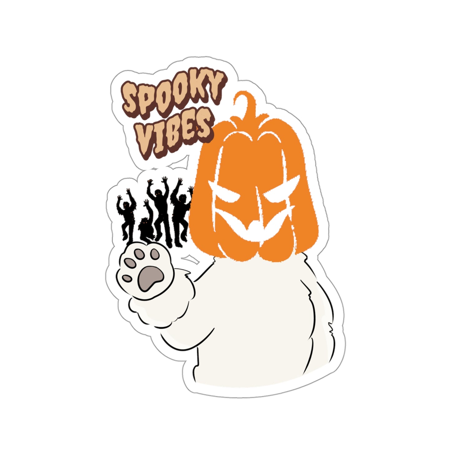 Cheeky Bichon Spooky Vibes Dog Kiss-cut Stickers