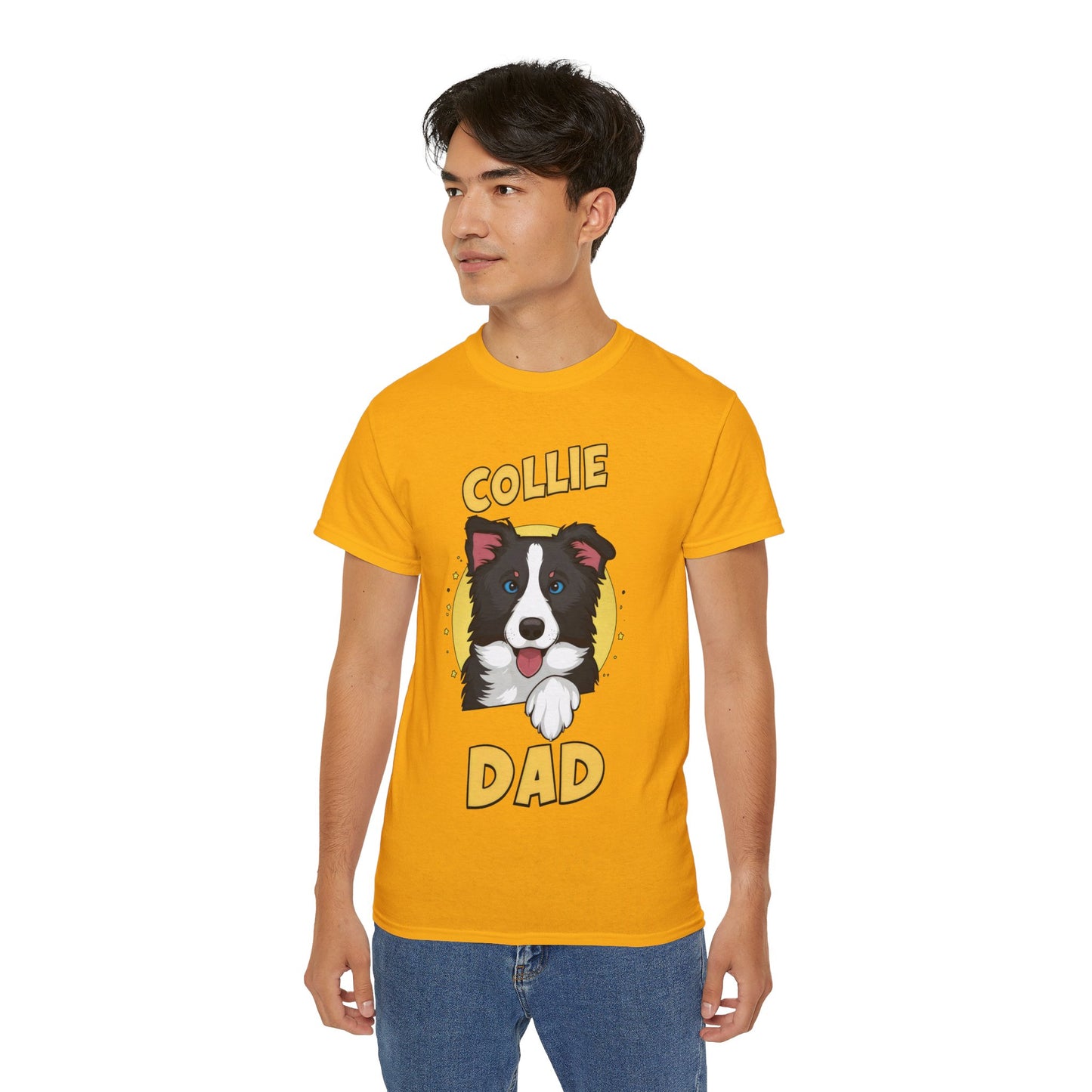 Cute Cartoon Collie Dad Organic T-Shirt