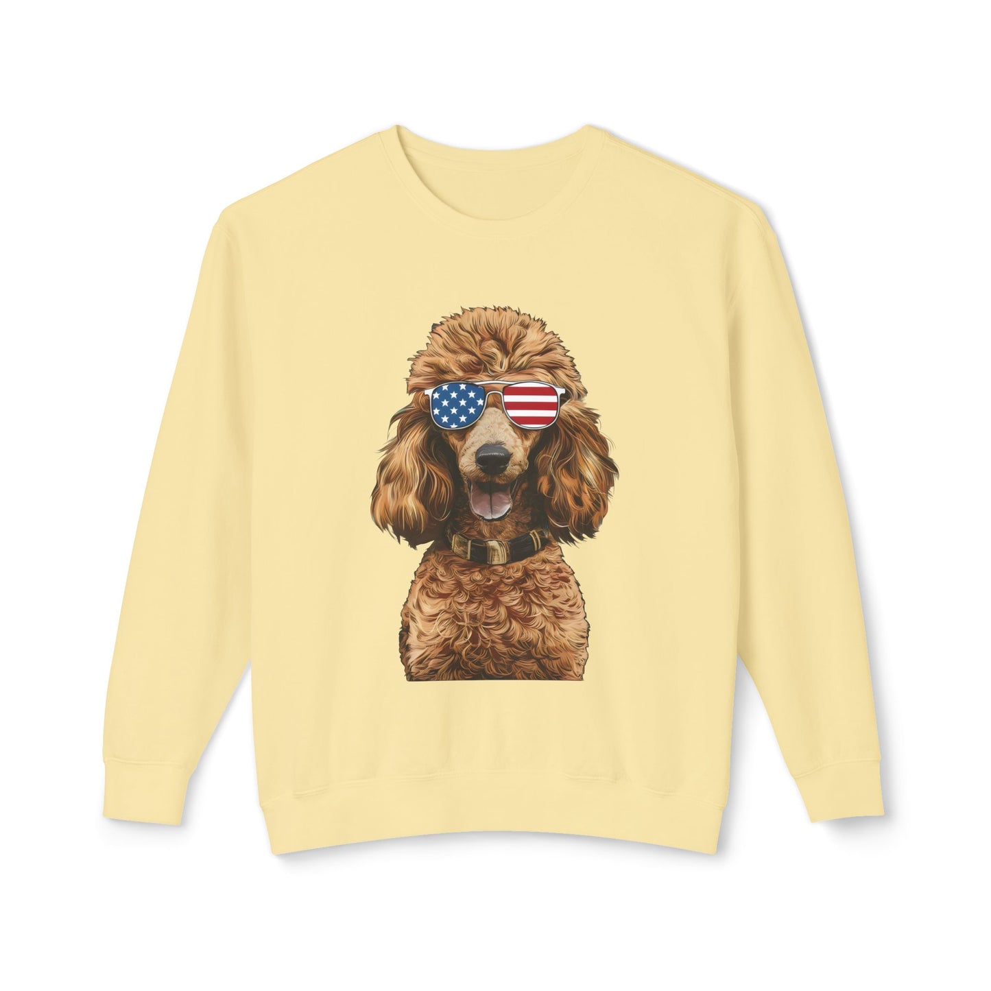 Cute Poodle in Sunglasses with US Lenses Sweatshirt