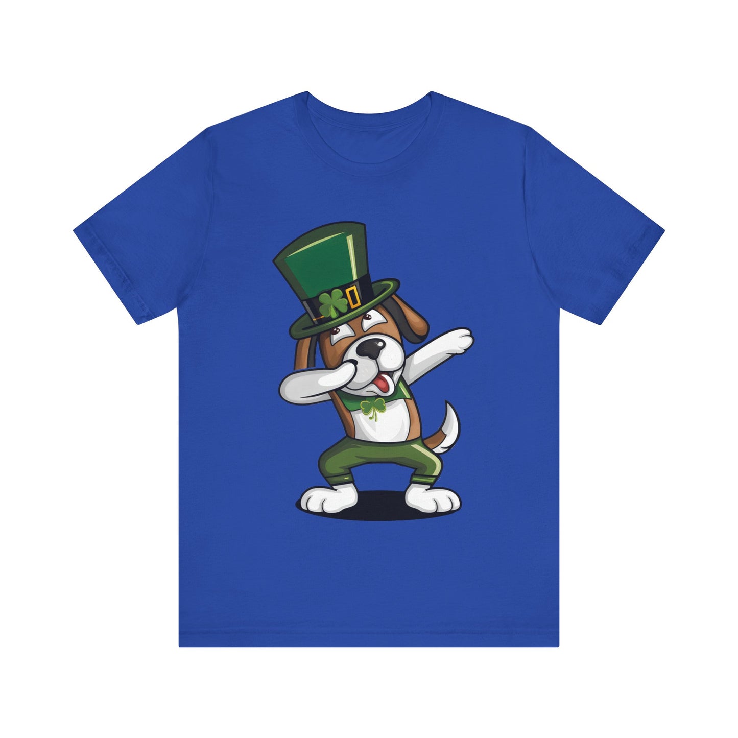 Cute Cartoon St Patrick's Day Dog Dabbing Unisex Jersey Short Sleeve Tee