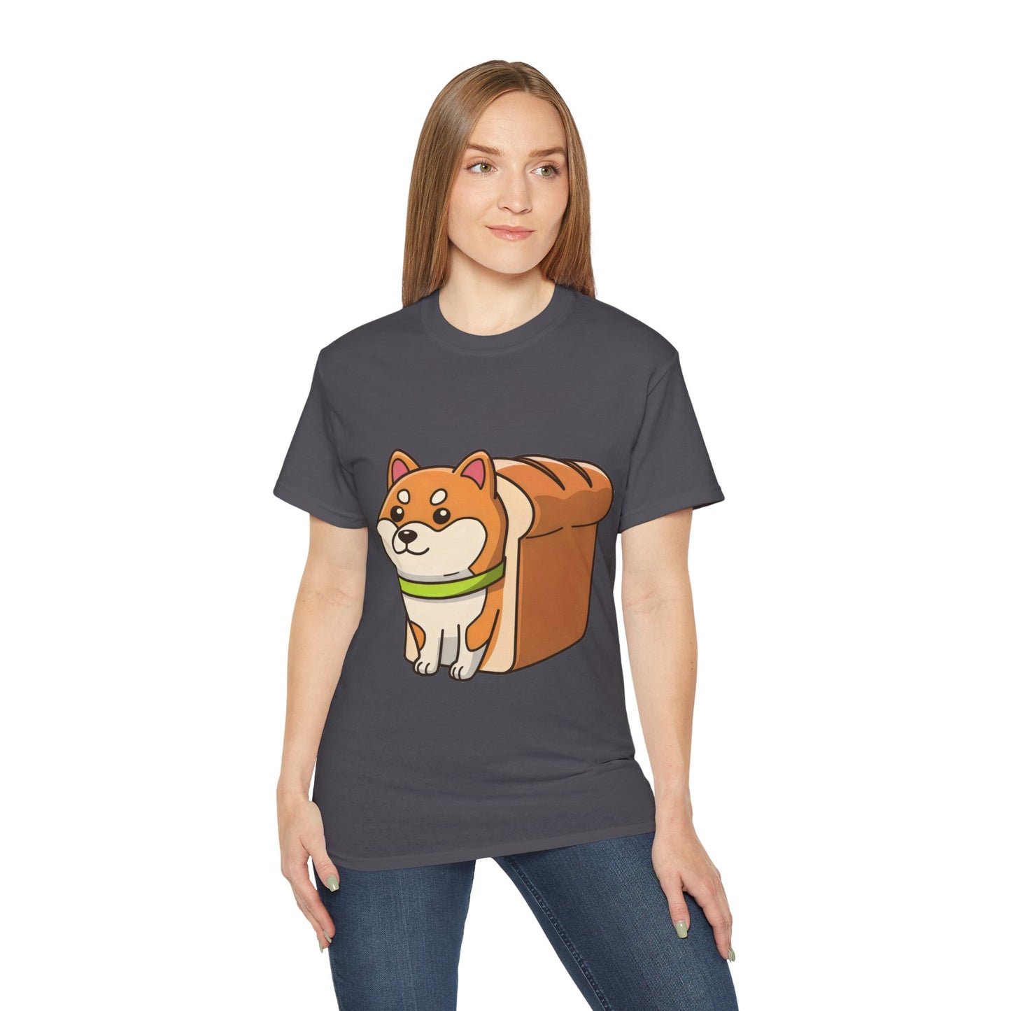 Cute Funny Dog Cartoon Shiba Bread Loaf Unisex Tee Shirt