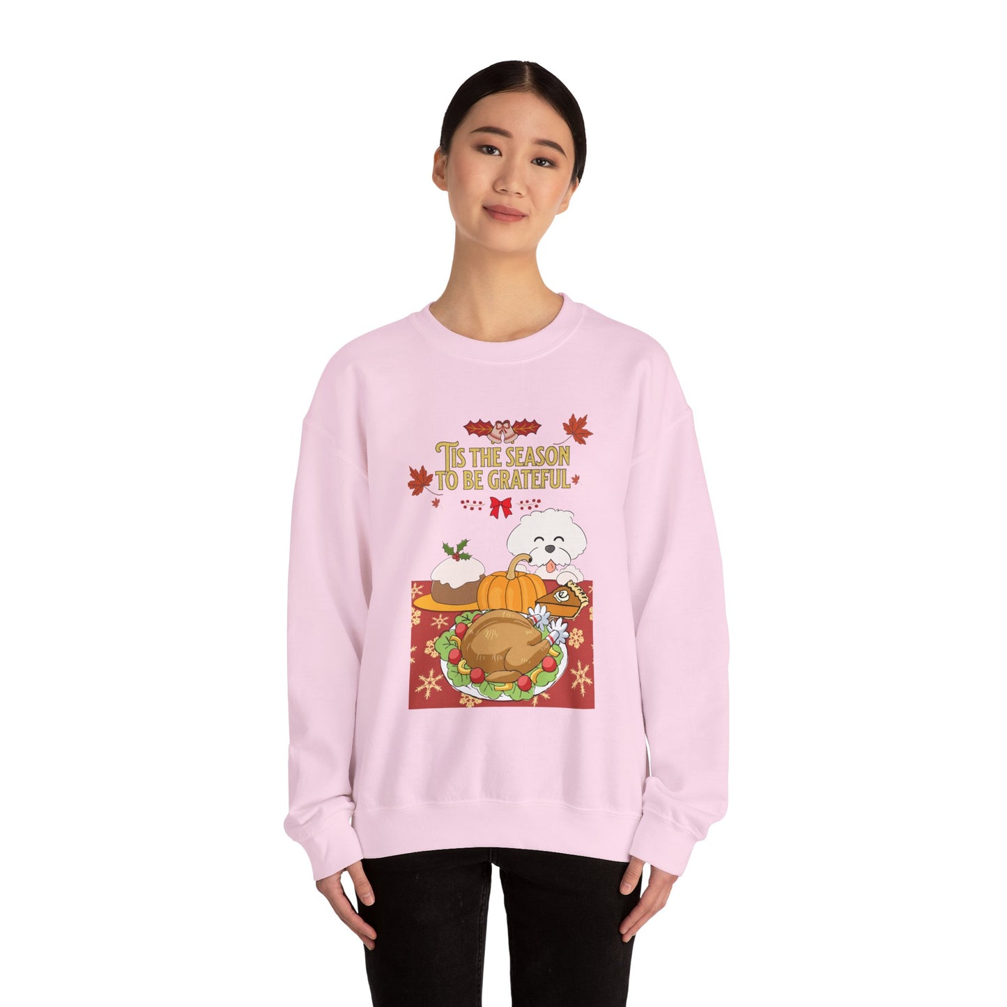 Tis the Season to be Grateful Thanksgiving Unisex Crewneck Sweatshirt