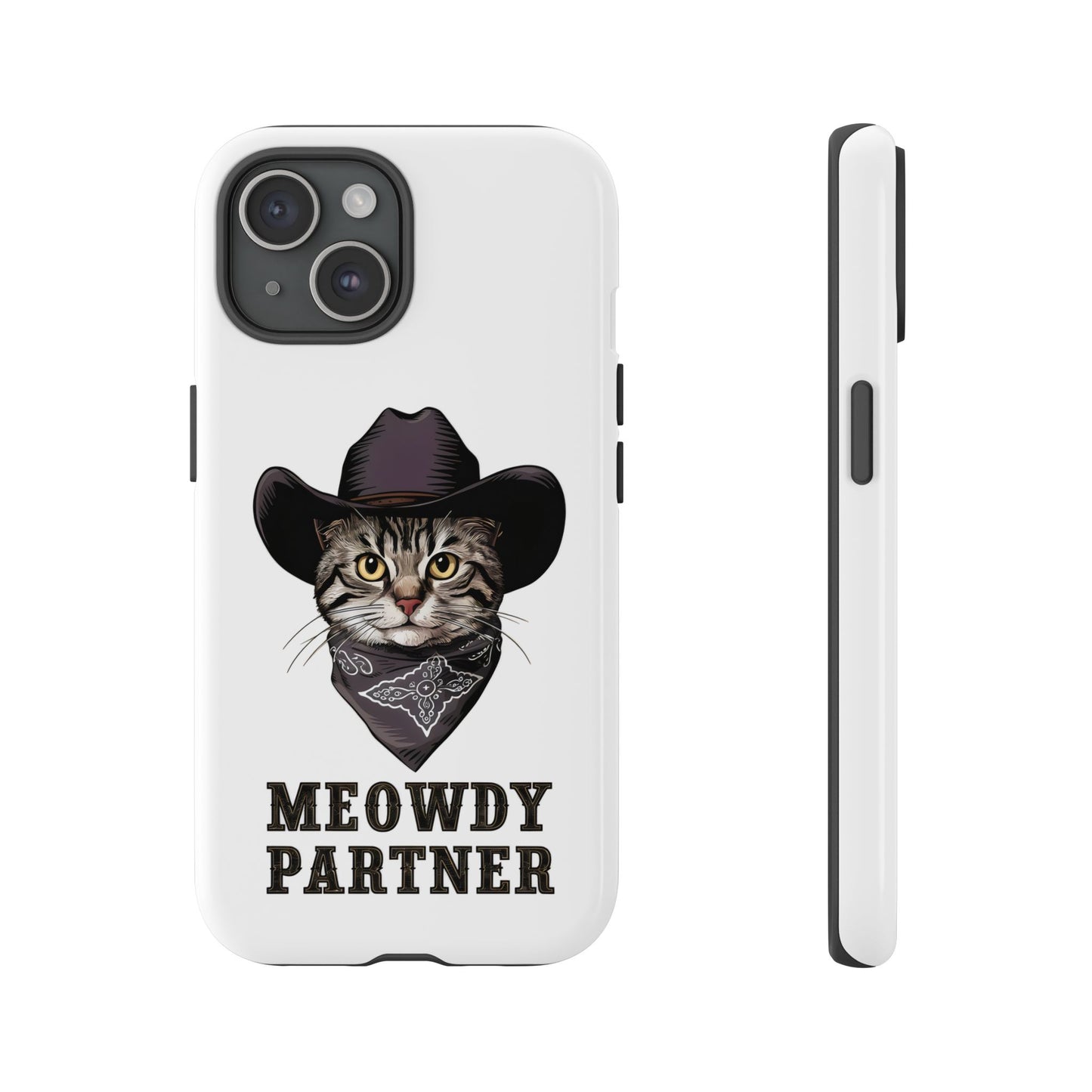 Cute Funny Cat Cartoon Meowdy Partner iPhone Tough Cases