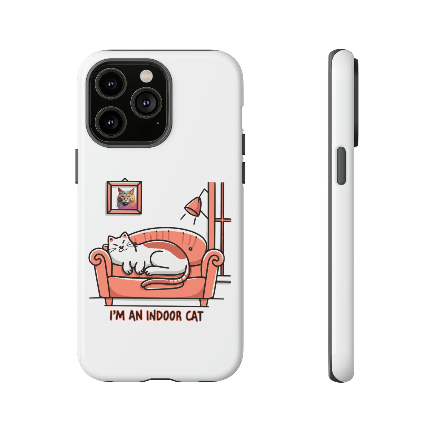 Cute Funny I'm an Indoor Cat Meme Cartoon iPhone Tough Cases