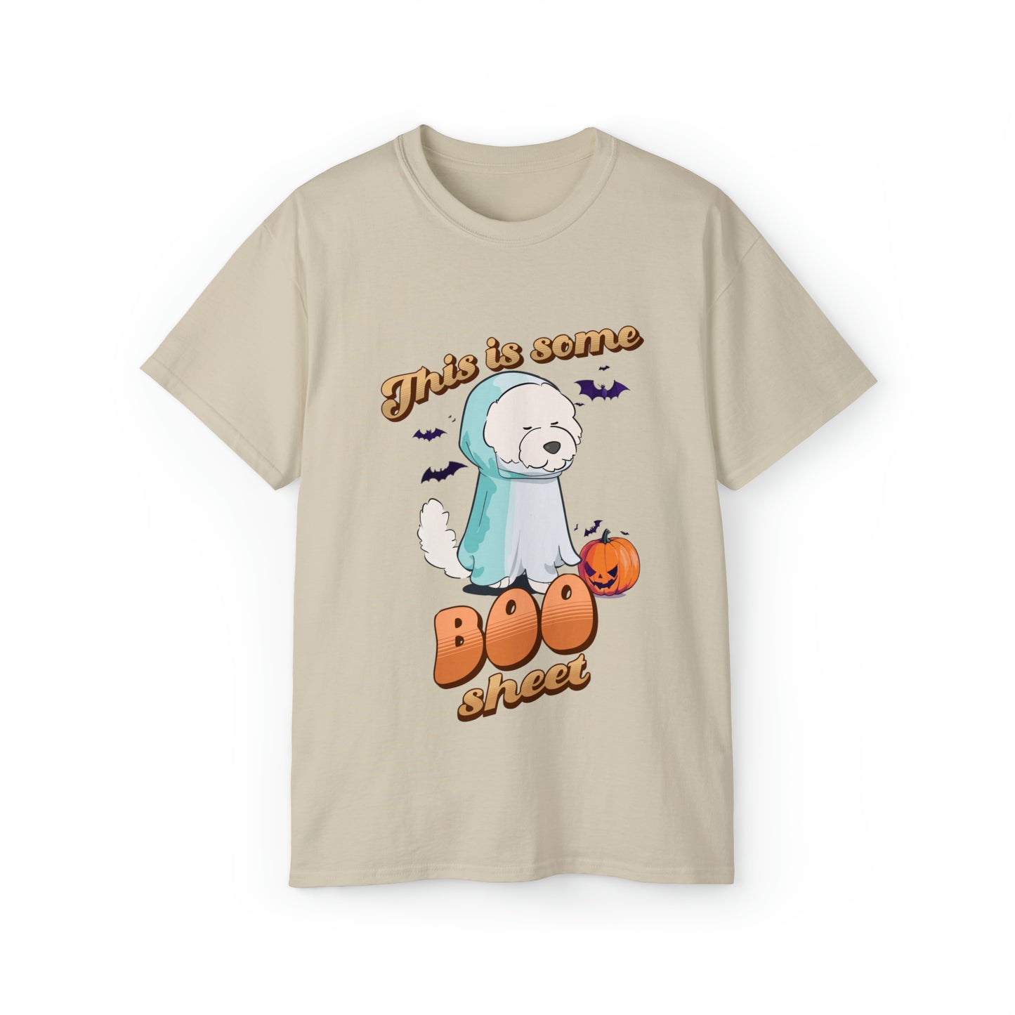 Cheeky Bichon Cute Funny This is Some Boo Sheet Unisex Organic T-Shirt