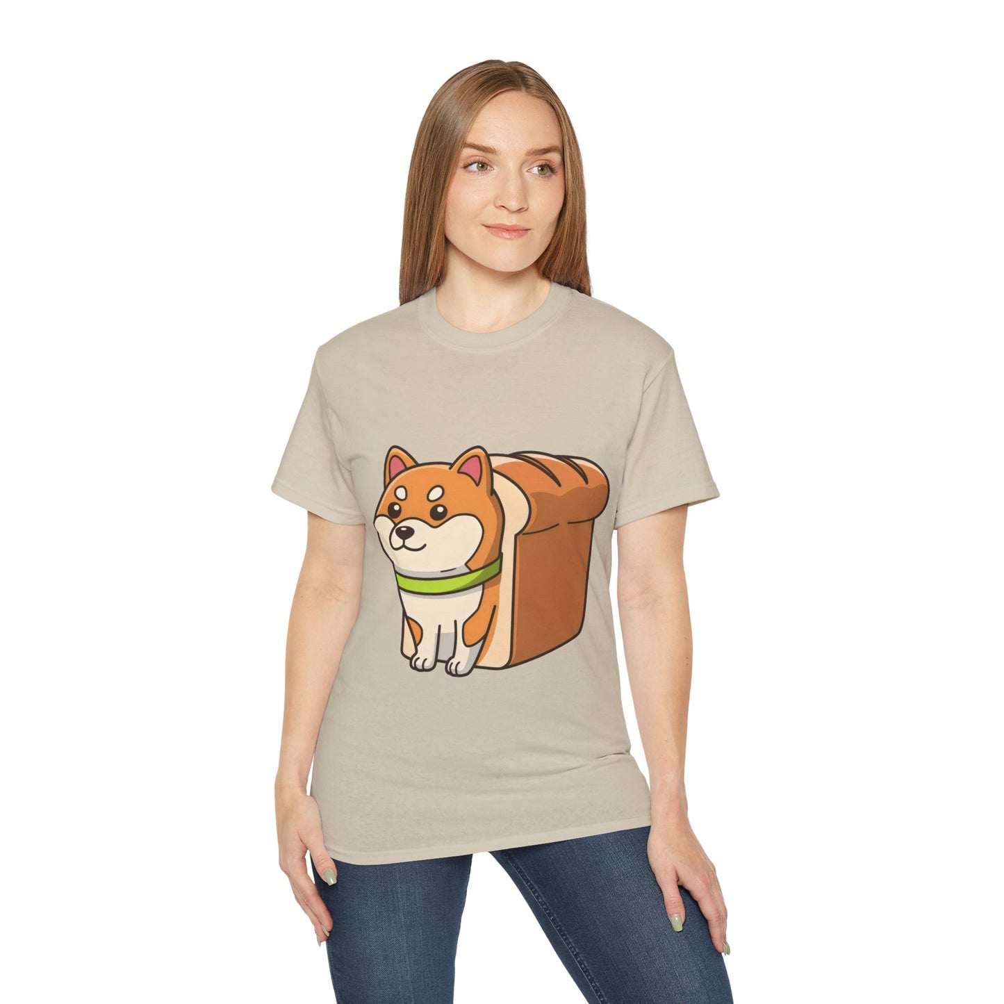 Cute Funny Dog Cartoon Shiba Bread Loaf Unisex Tee Shirt