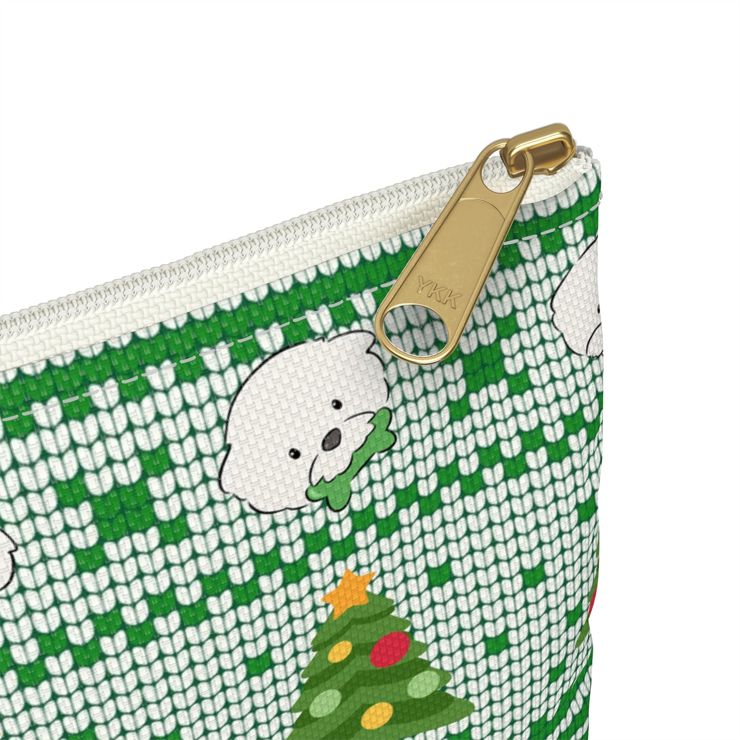 Cheeky Bichon Cute Christmas Dog Knit Pattern Accessory Pouch