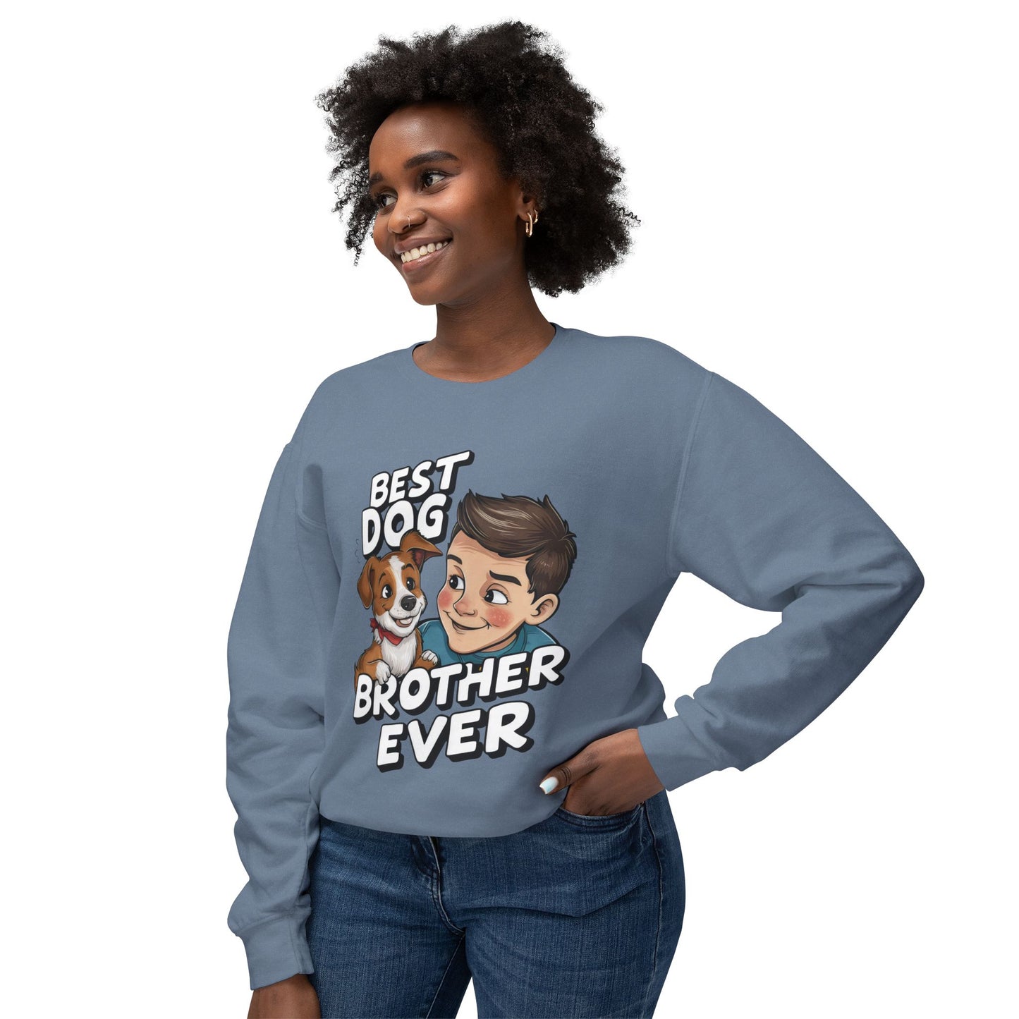 Cute Dog Brother Ever Crewneck Sweatshirt