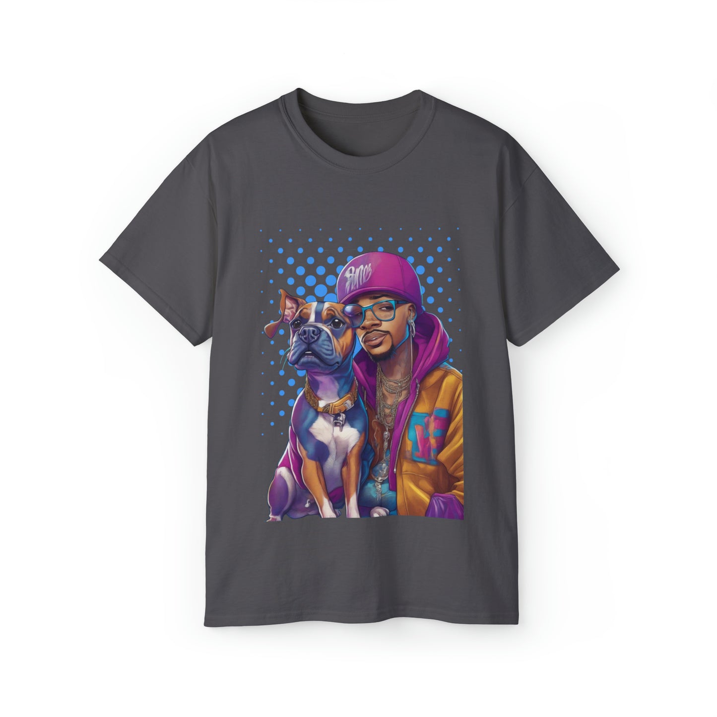 Cute Funny Rappers with Dogs Unisex Organic T-Shirt