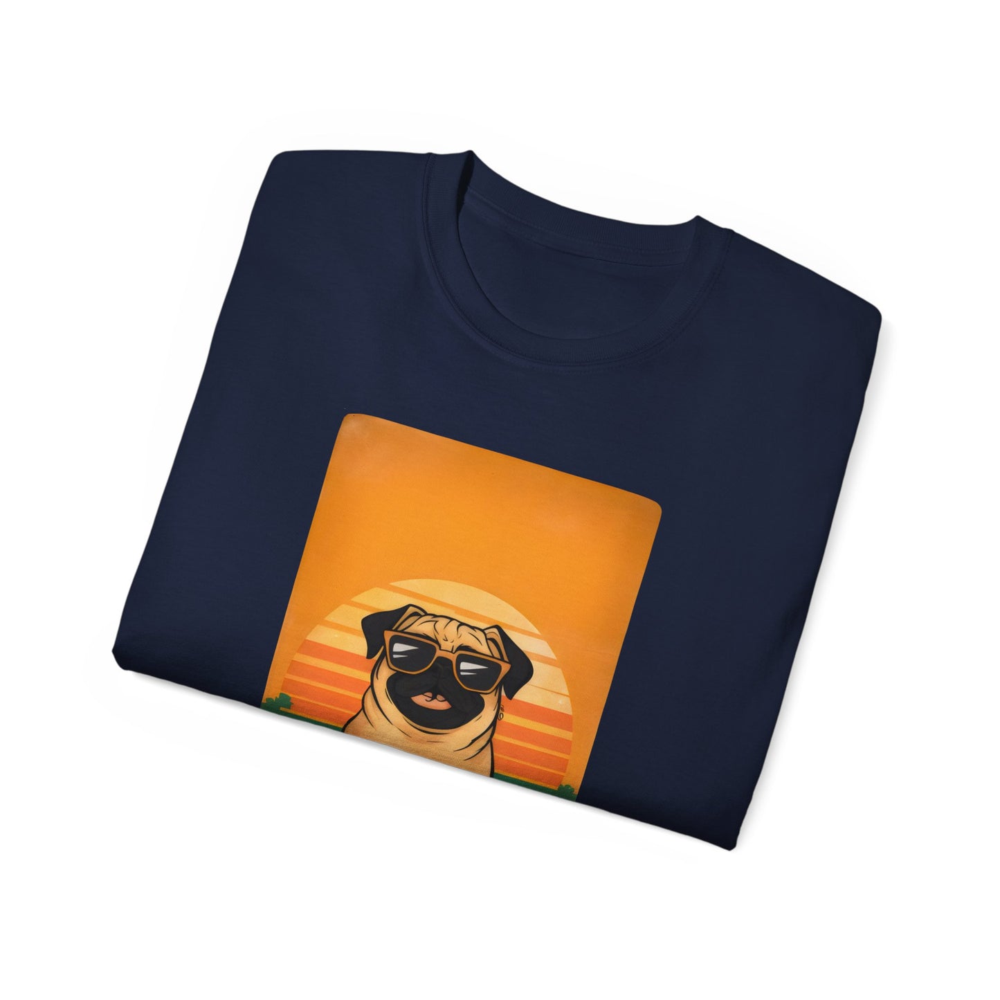 Cute Funny Pug Dad Unisex Organic T-Shirt