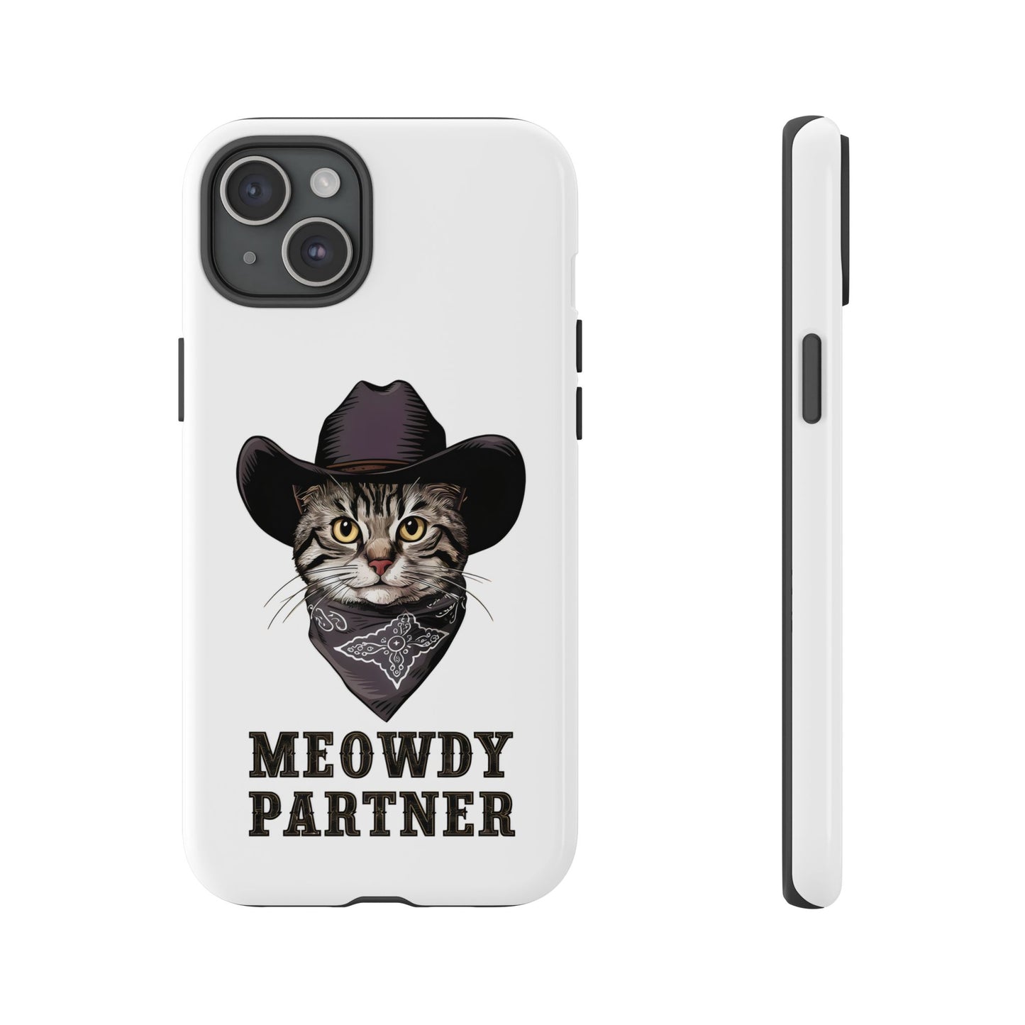 Cute Funny Cat Cartoon Meowdy Partner iPhone Tough Cases