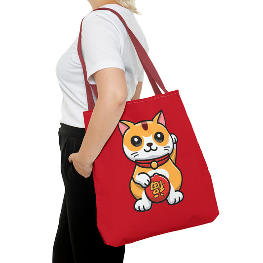 Cute Japanese Lucky Cat Cartoon Chinese New Year Tote Bag