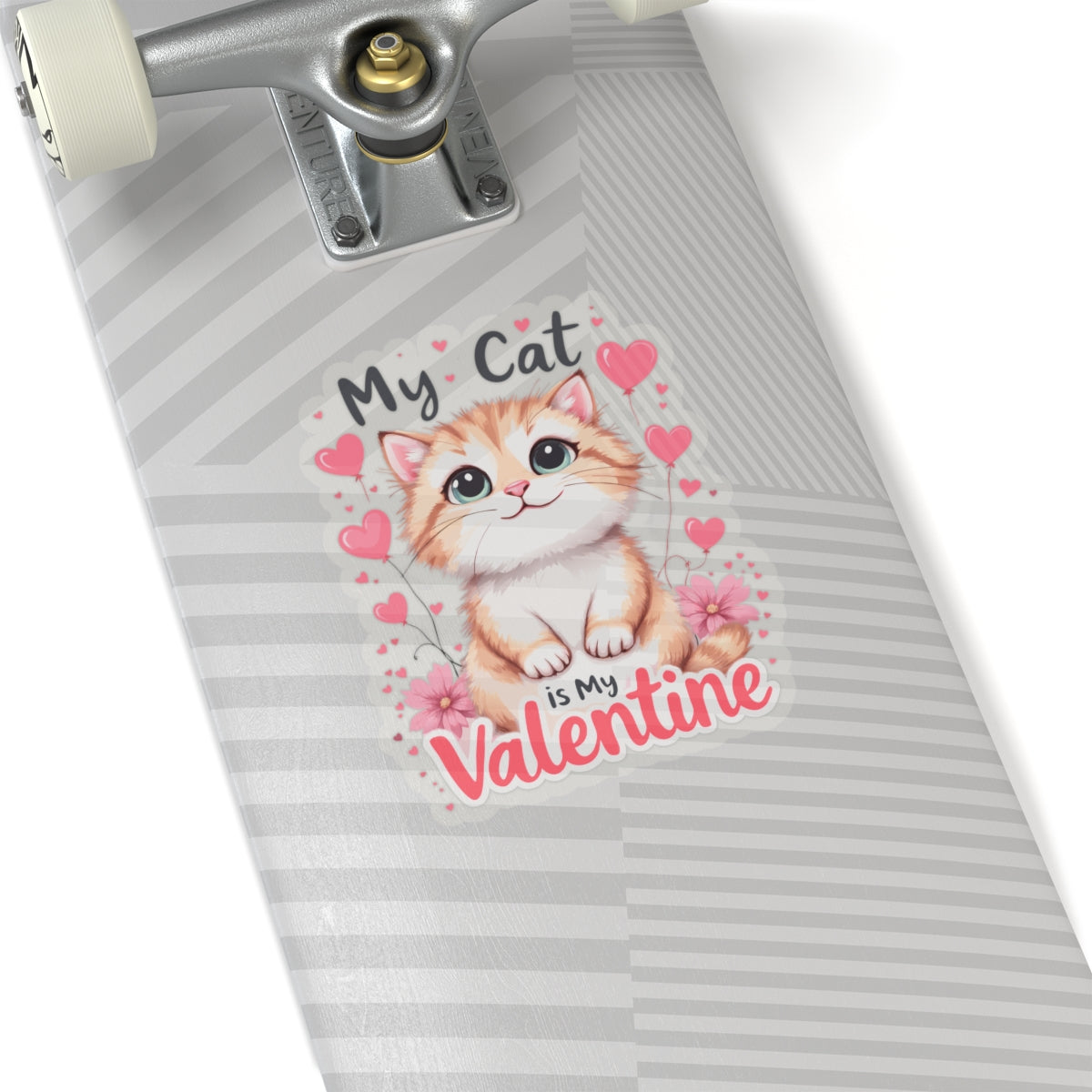 Cute Cartoon My Cat is My Valentine Sticker