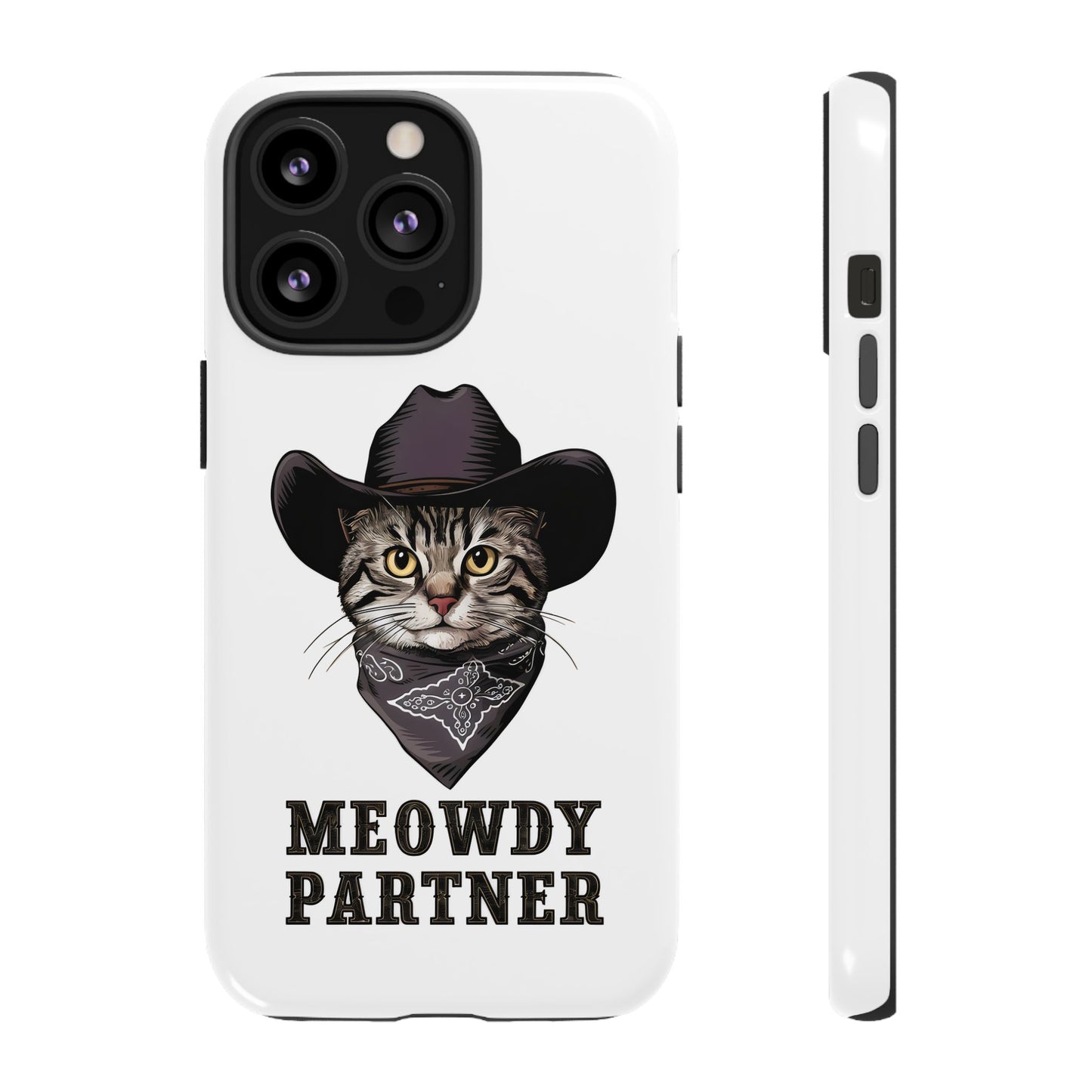 Cute Funny Cat Cartoon Meowdy Partner iPhone Tough Cases