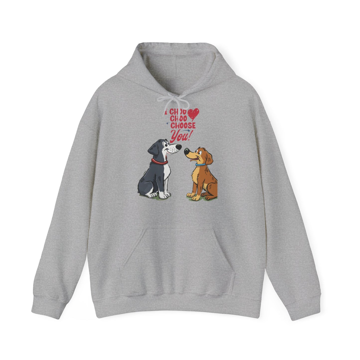 Cute Cartoon Dog I Choose You Valentine's Day Unisex Hooded Sweatshirt