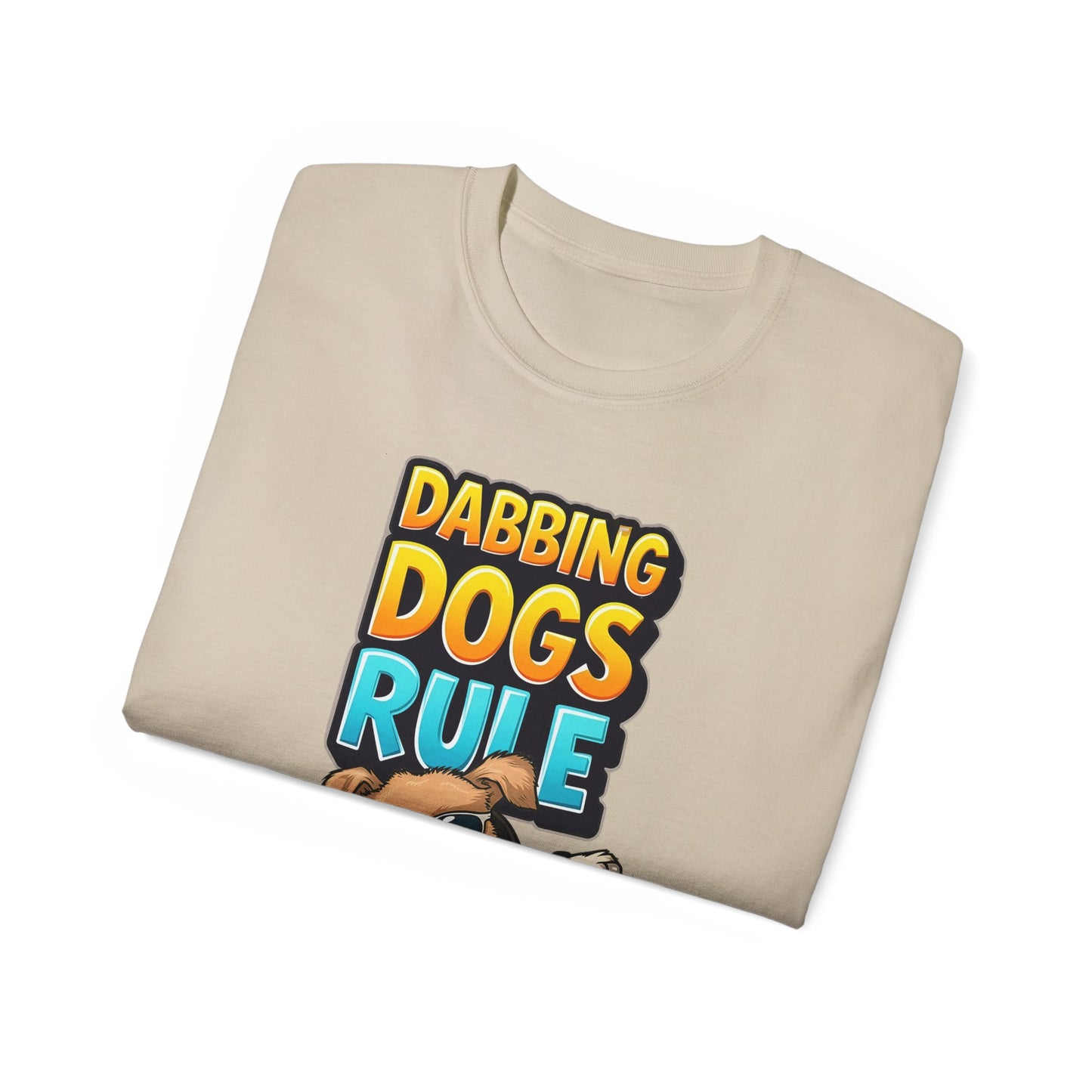 Cute Cartoon Dabbing Dogs Rule Unisex Organic T-Shirt