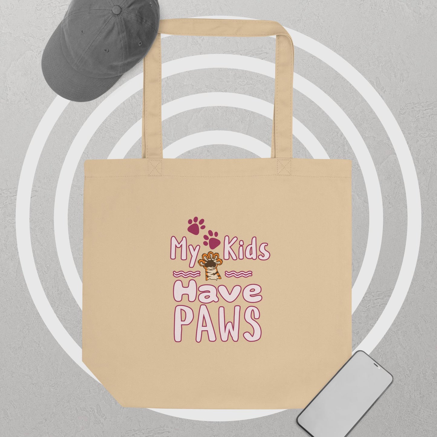 Cute Funny My Kids Have Paws Tote Bag